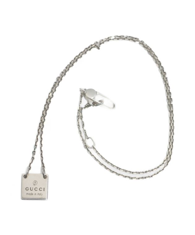 中古・古着通販】GUCCI (グッチ) スクエアプレートネックレス