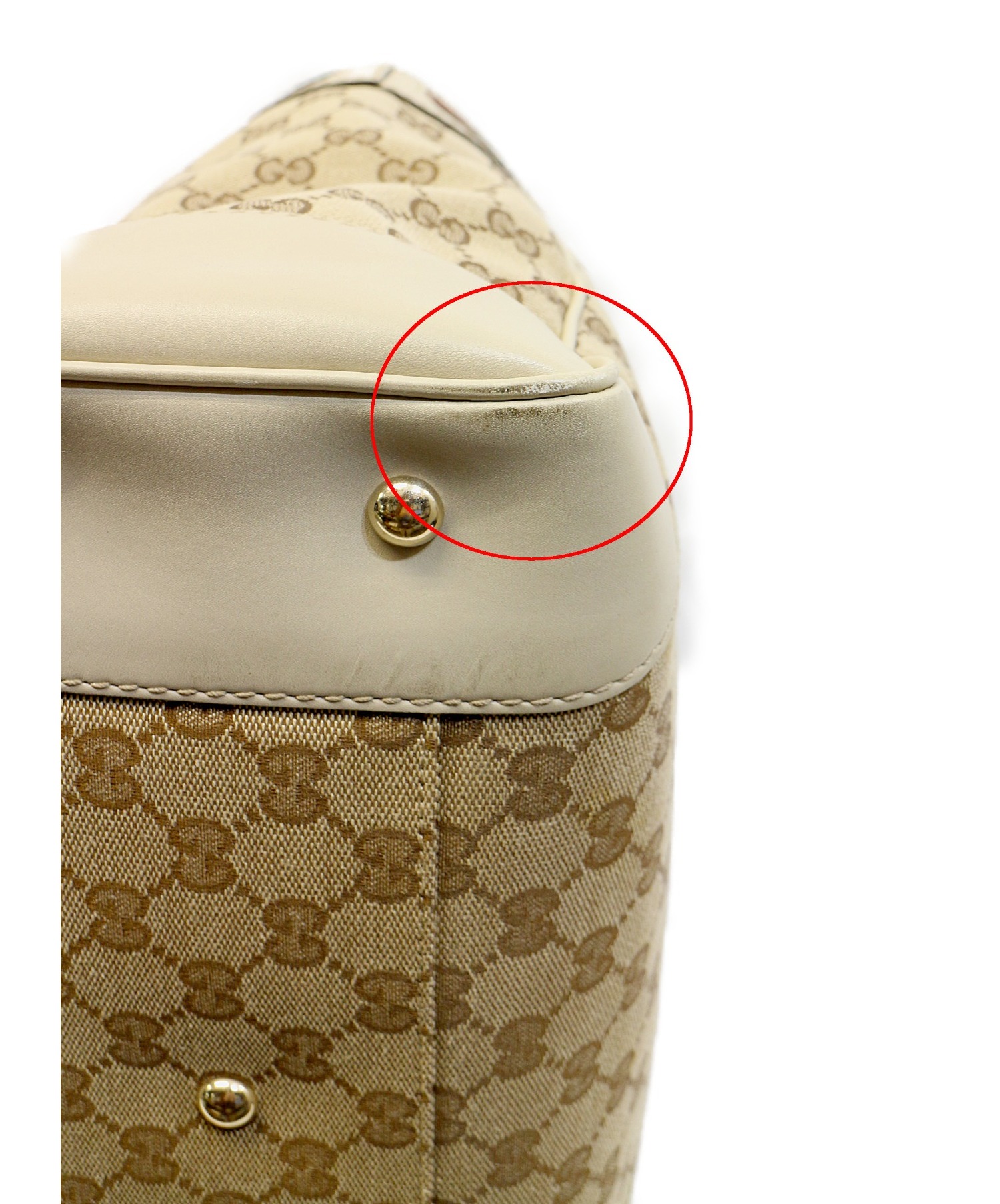 中古・古着通販】GUCCI (グッチ) トートバッグ ベージュ GGキャンバス
