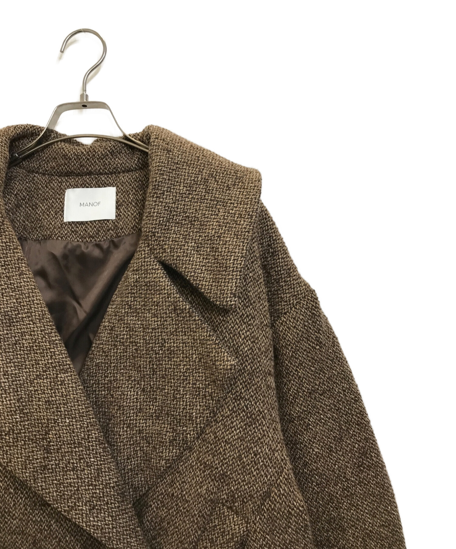 中古・古着通販】MANOF (マノフ) COCOON LINE SHORT COAT ブラウン