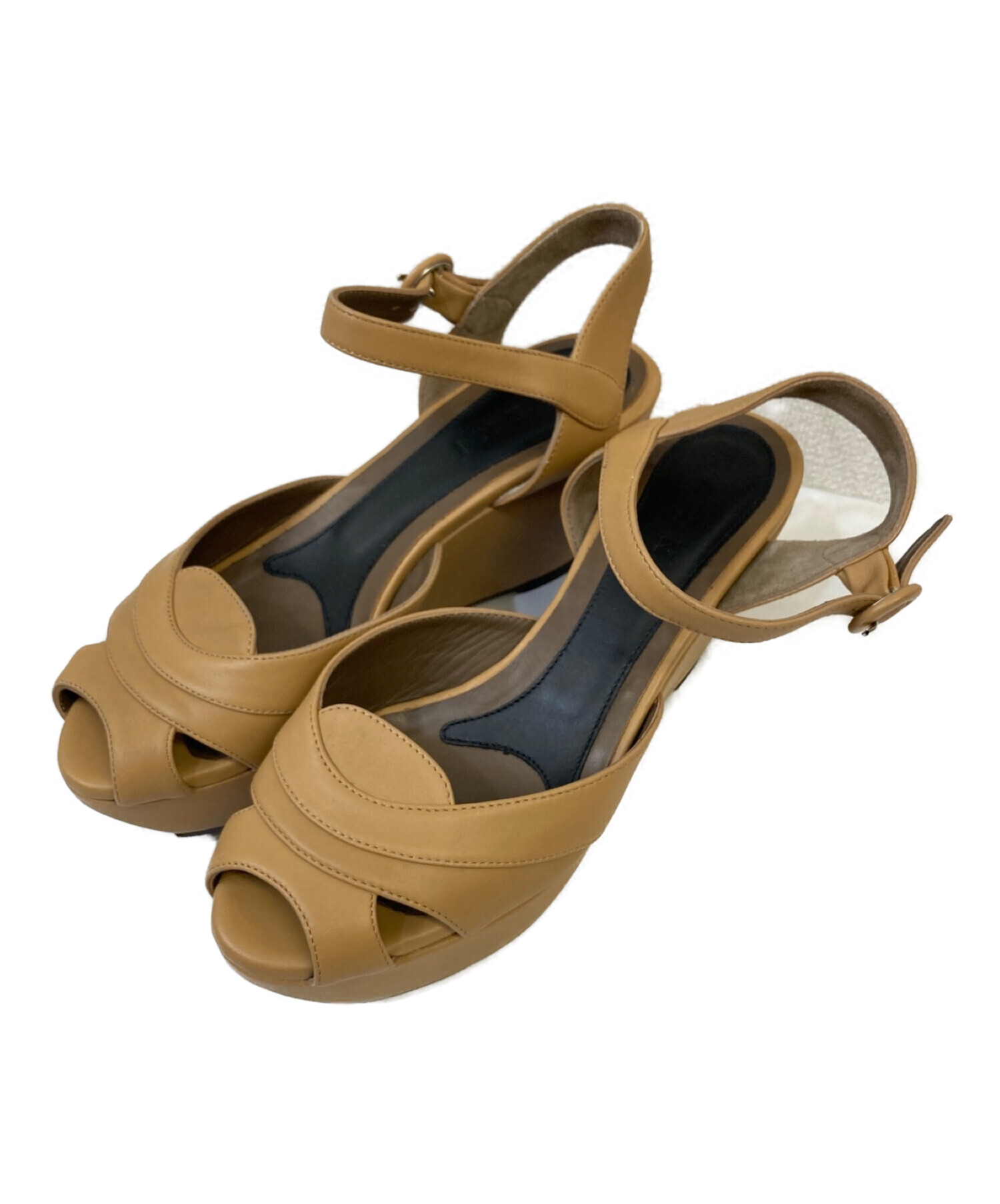 中古・古着通販】MARNI (マルニ) オープントゥーウェッジサンダル  