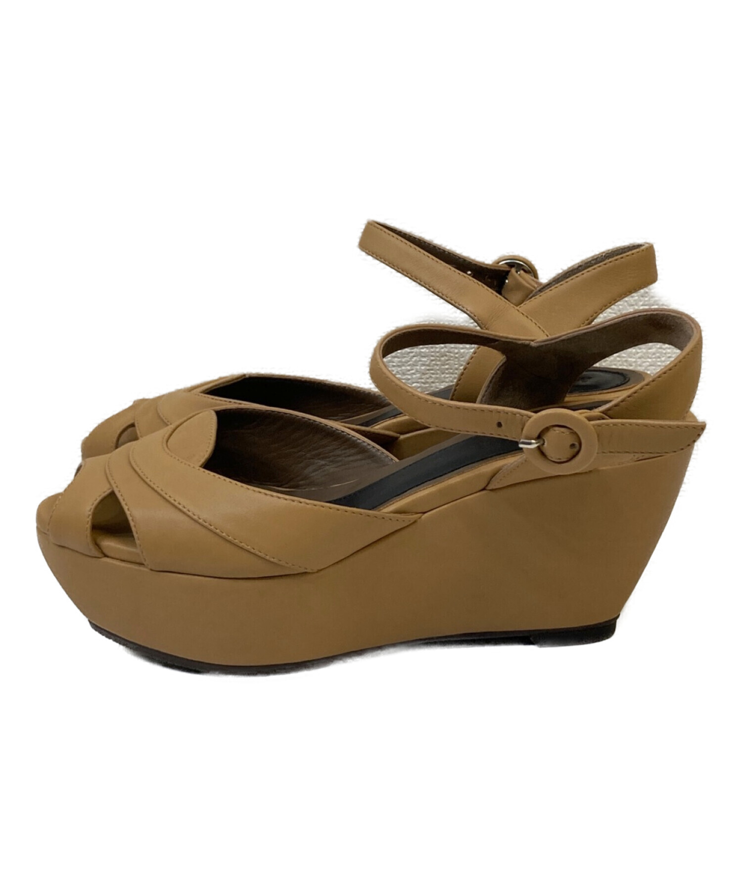 中古・古着通販】MARNI (マルニ) オープントゥーウェッジサンダル  