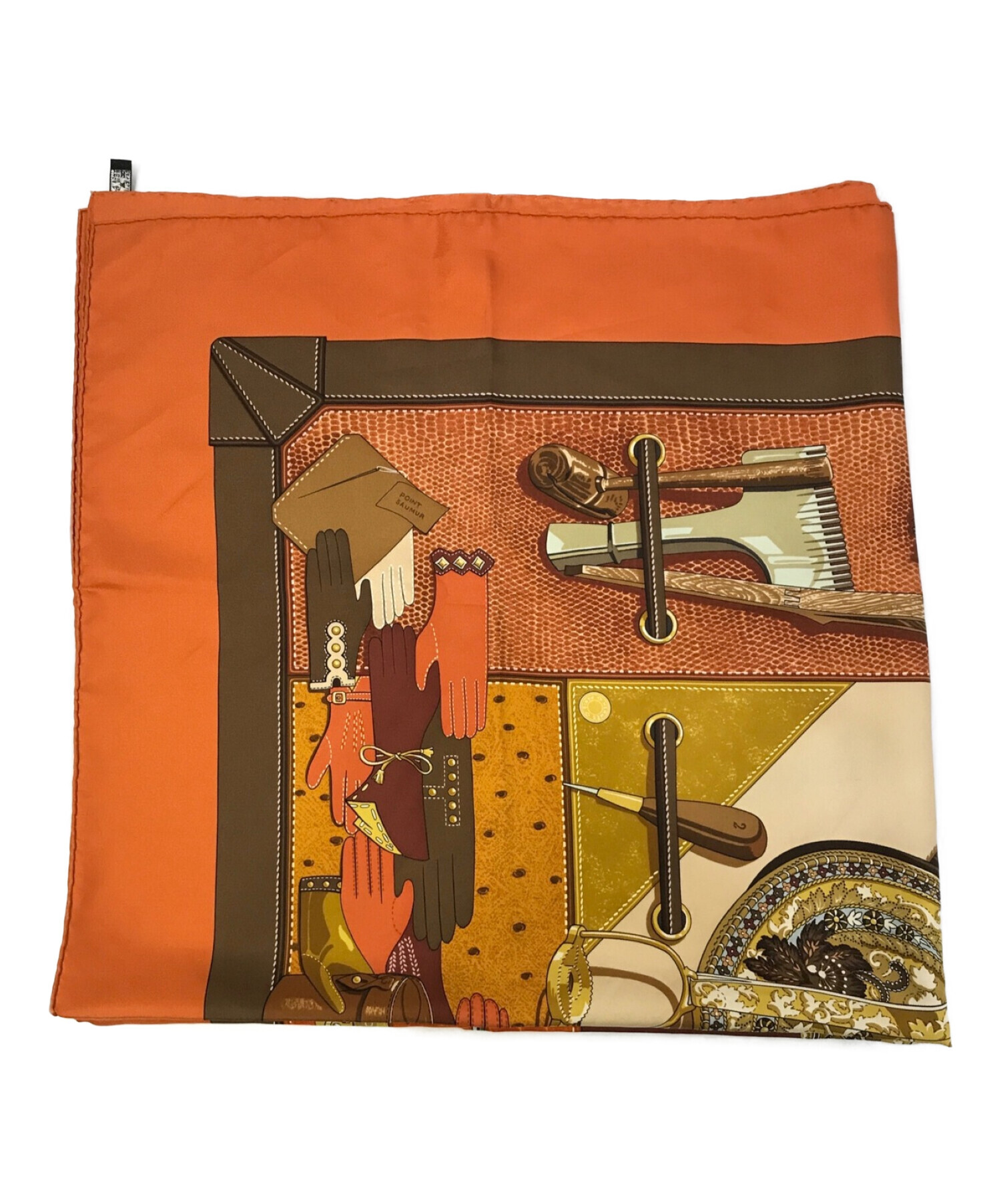 中古・古着通販】HERMES (エルメス) カレ90/シルクスカーフ ブラウン