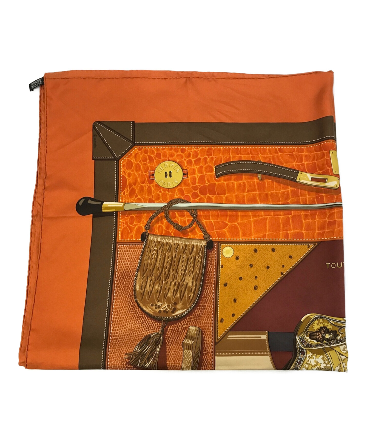 中古・古着通販】HERMES (エルメス) カレ90/シルクスカーフ ブラウン