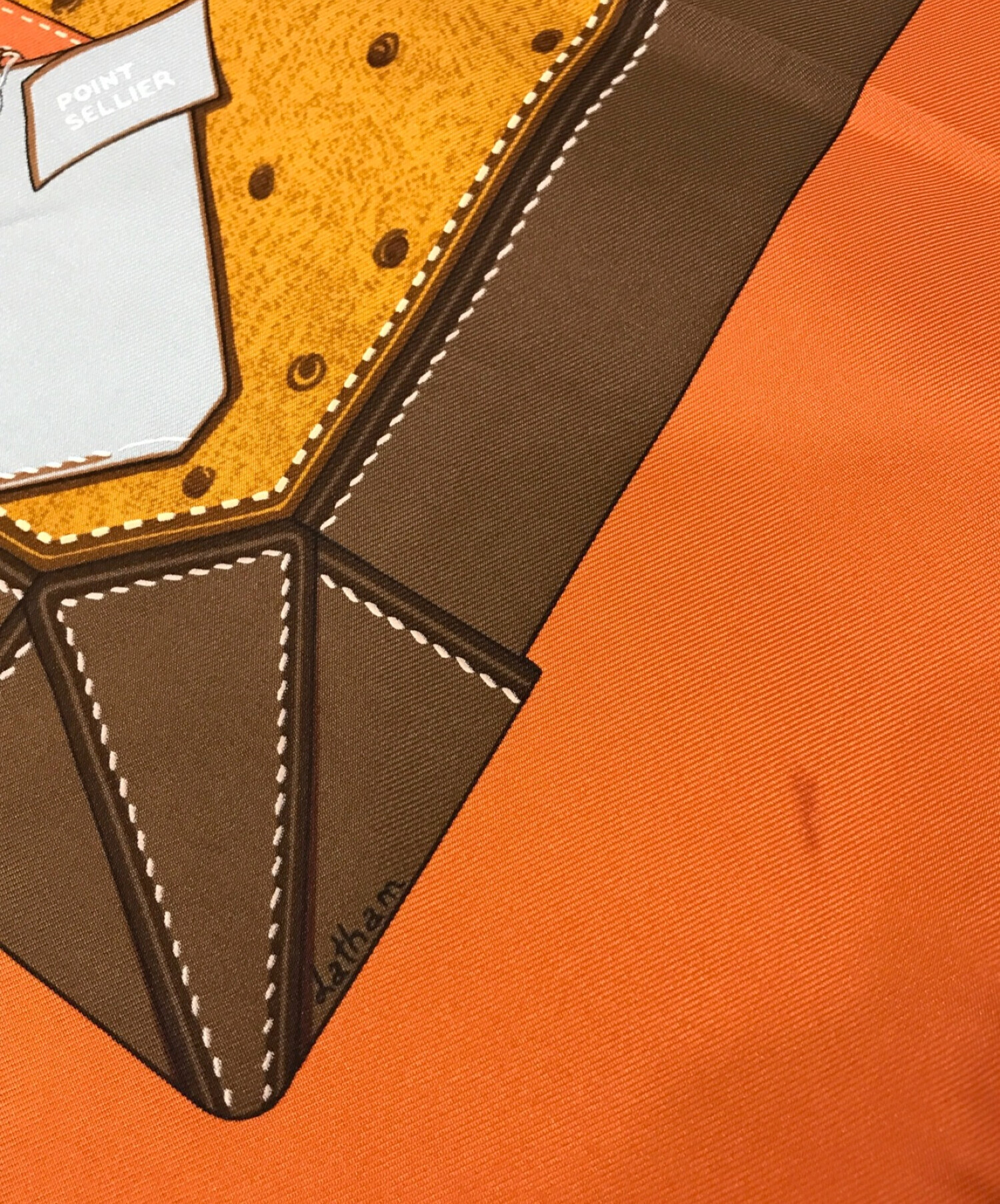 中古・古着通販】HERMES (エルメス) カレ90/シルクスカーフ ブラウン