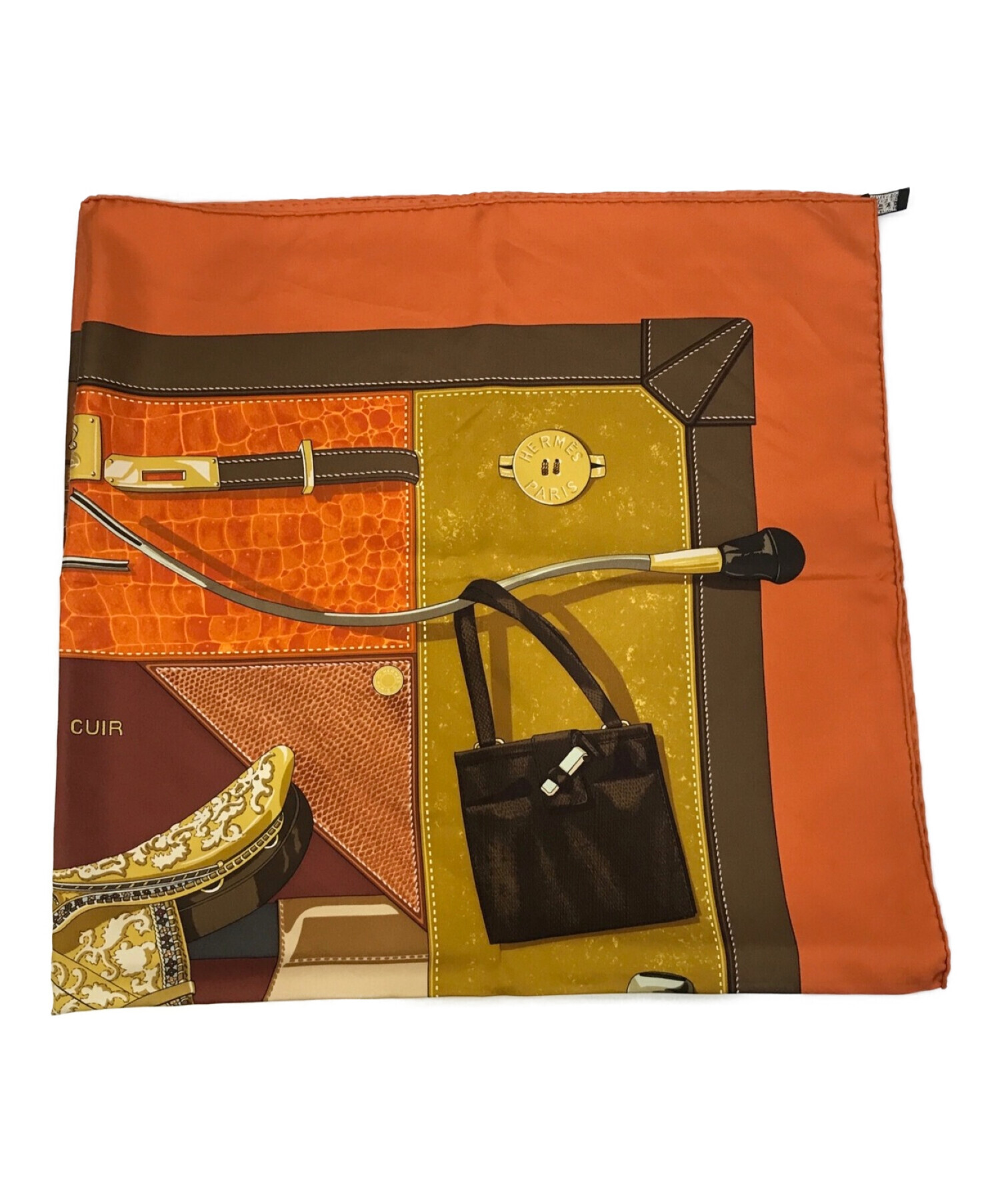 中古・古着通販】HERMES (エルメス) カレ90/シルクスカーフ ブラウン