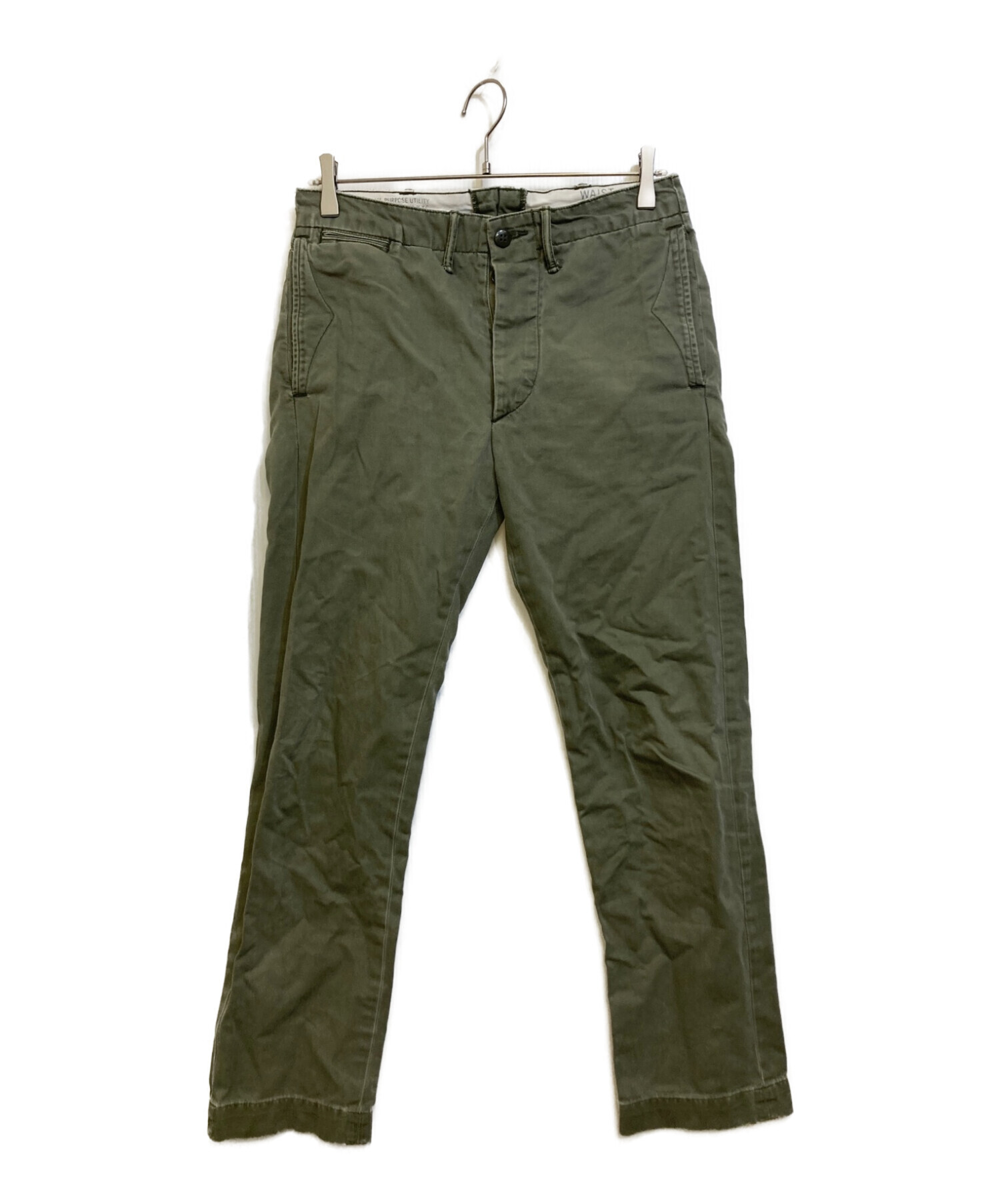 RRL ジャスペトラウザーズ オリーブ 中古・古着通販】RRL (ダブルアールエル) トラウザーパンツ オリーブ