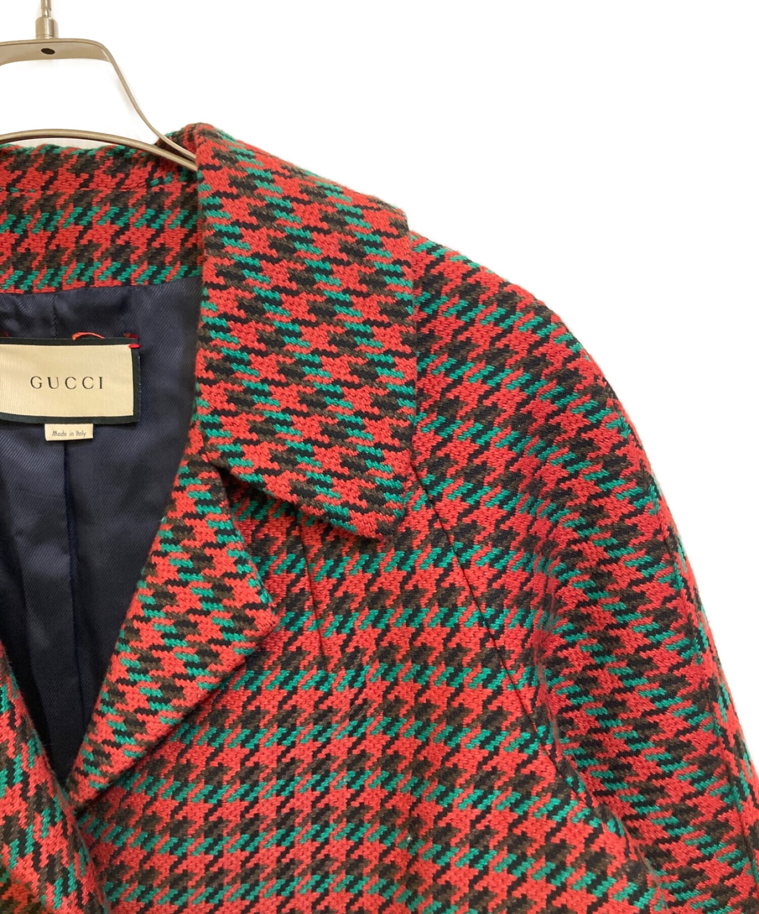 中古・古着通販】GUCCI (グッチ) ハウンドトゥースウールコート