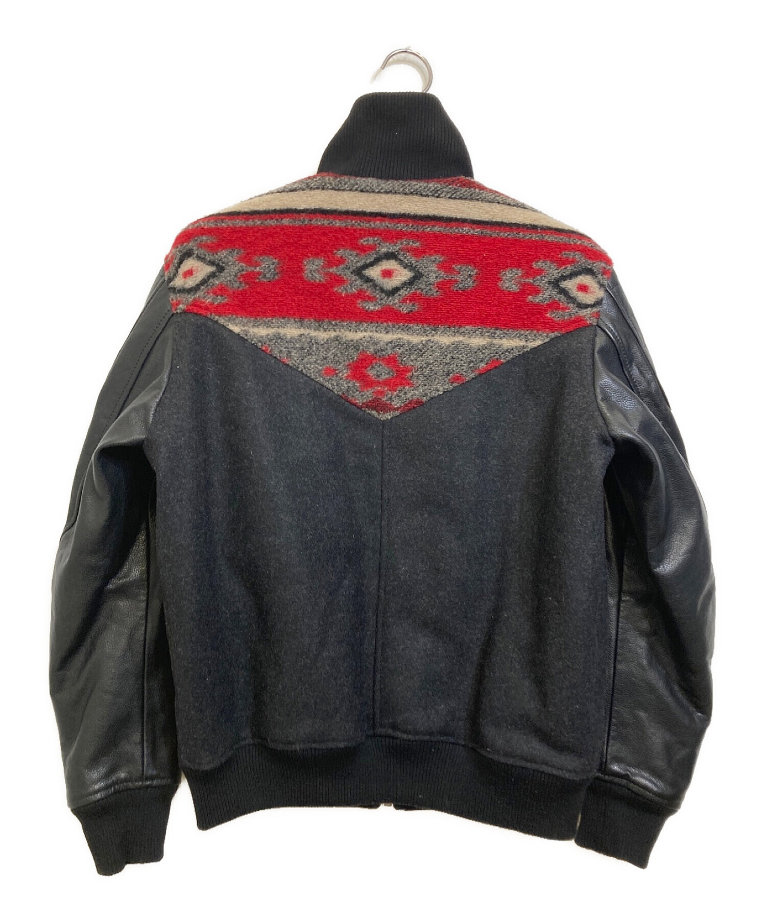 【美品】DIESEL ディーゼル　切替　ブルゾン　レザージャケット　ワッペン 中古・古着通販】DIESEL (ディーゼル) レザー切替ウールブルゾン