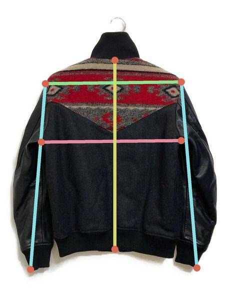 中古・古着通販】DIESEL (ディーゼル) レザー切替ウールブルゾン