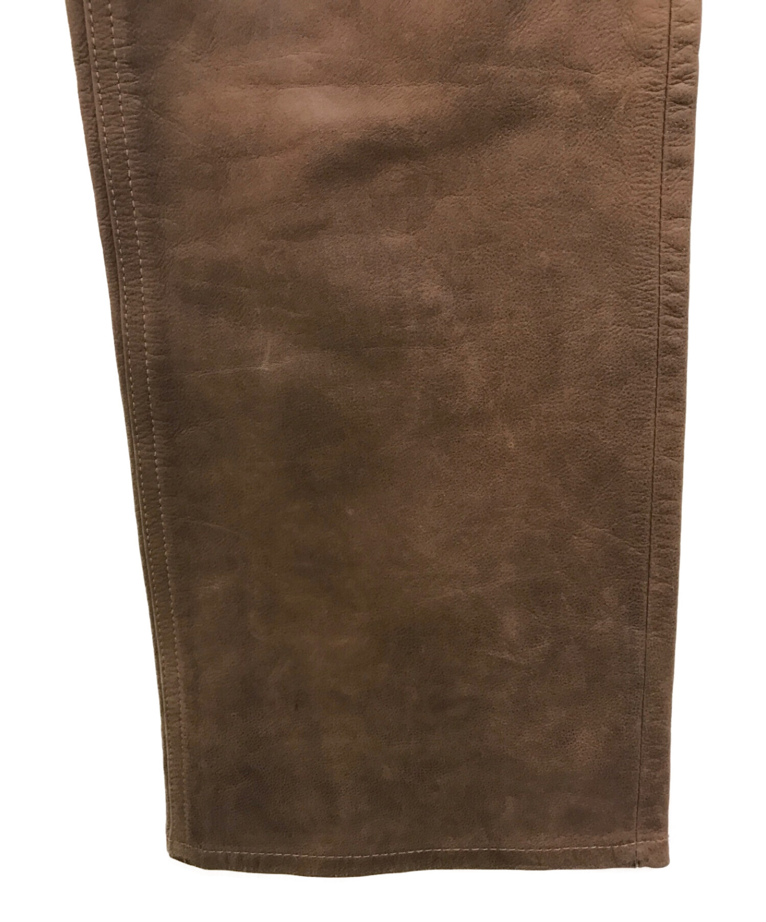 中古・古着通販】LEE (リー) レザーパンツ ブラウン サイズ:W32