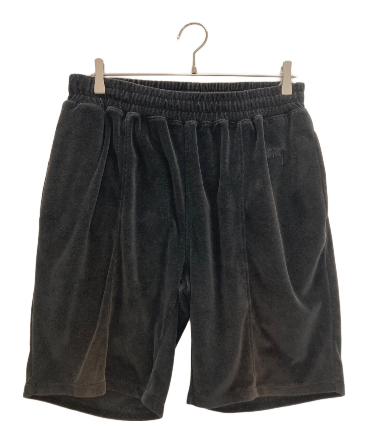 中古・古着通販】stussy (ステューシー) ベロアハーフパンツ ブラック