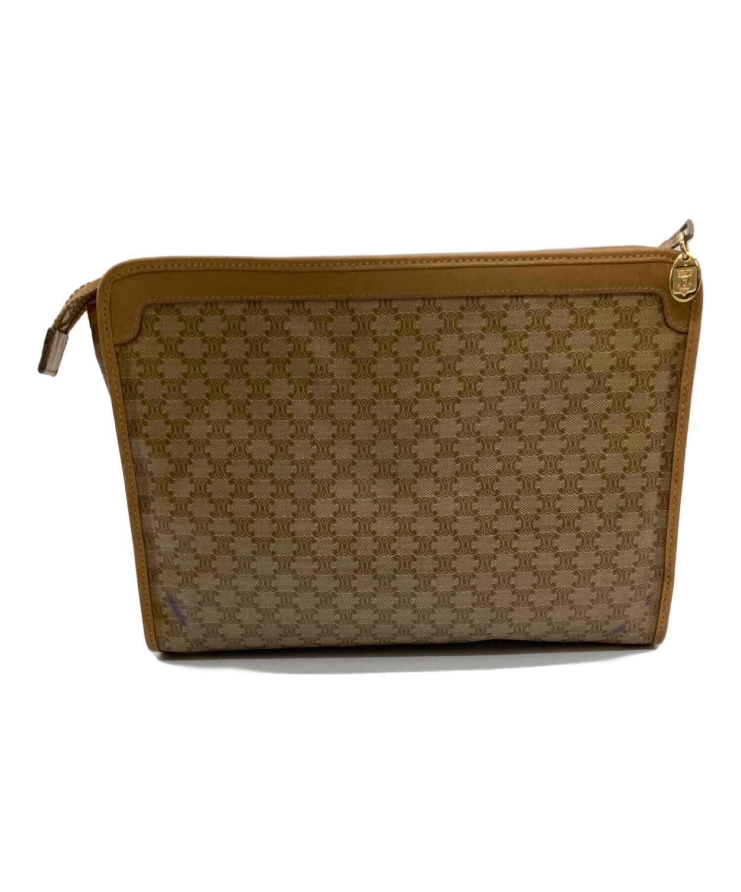 中古・古着通販】CELINE (セリーヌ) マカダム柄ポーチ ベージュ