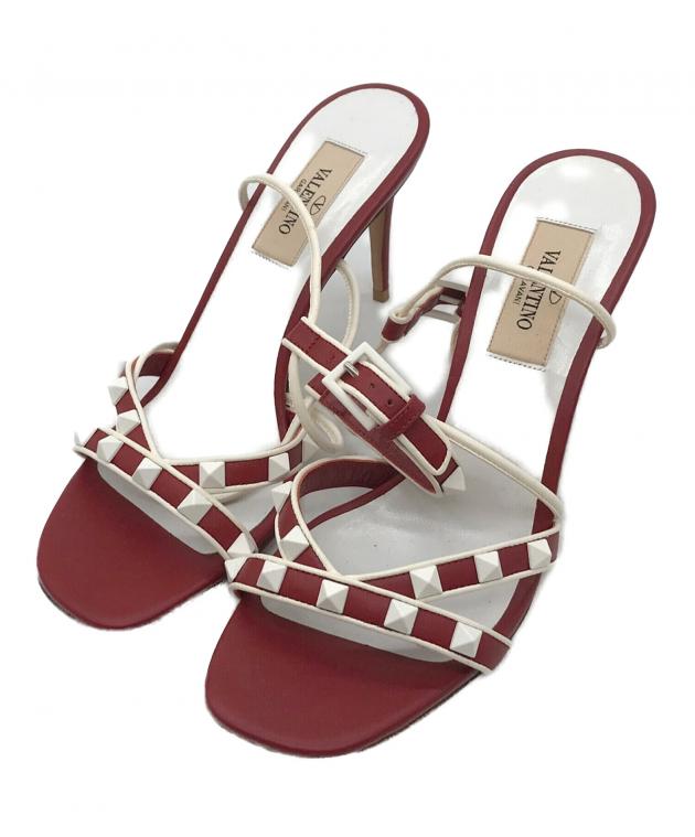 中古・古着通販】VALENTINO (ヴァレンティノ) スタッズサンダル レッド