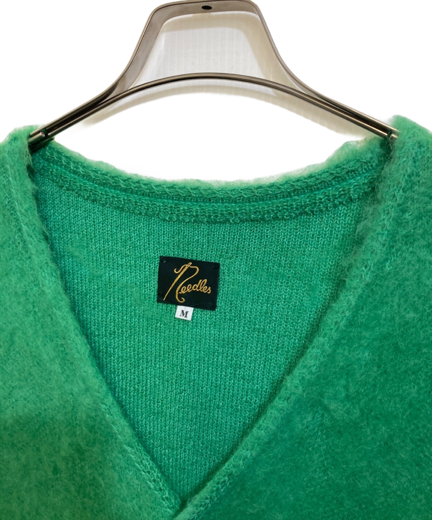 未使用に近い美品　Needles ダークグリーン ドット柄 カーディガン M NEEDLES〉 MOHAIR CARDIGAN2024年秋冬モデルが待望のリリース