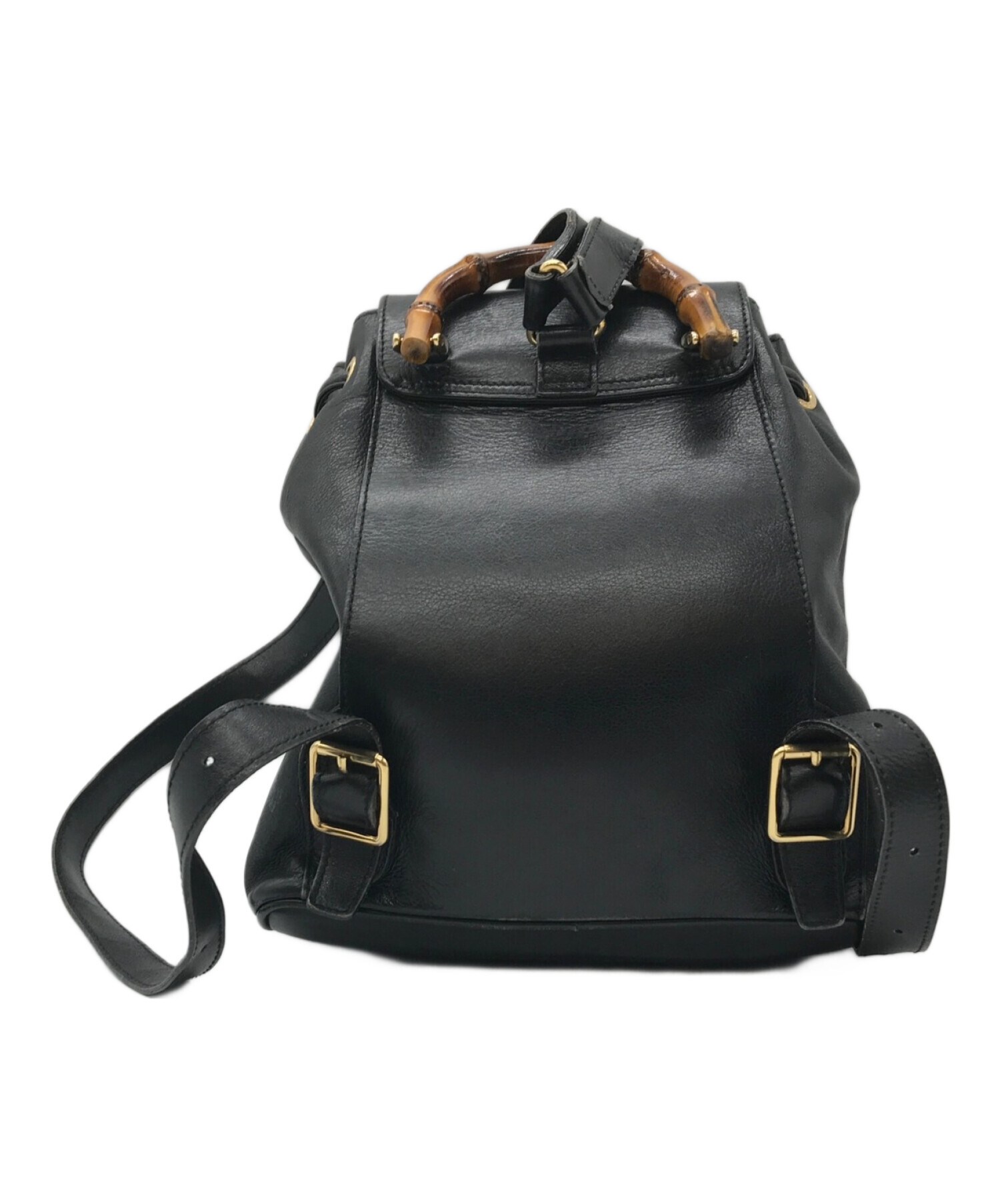 中古・古着通販】GUCCI (グッチ) バンブー レザーリュック ブラック 