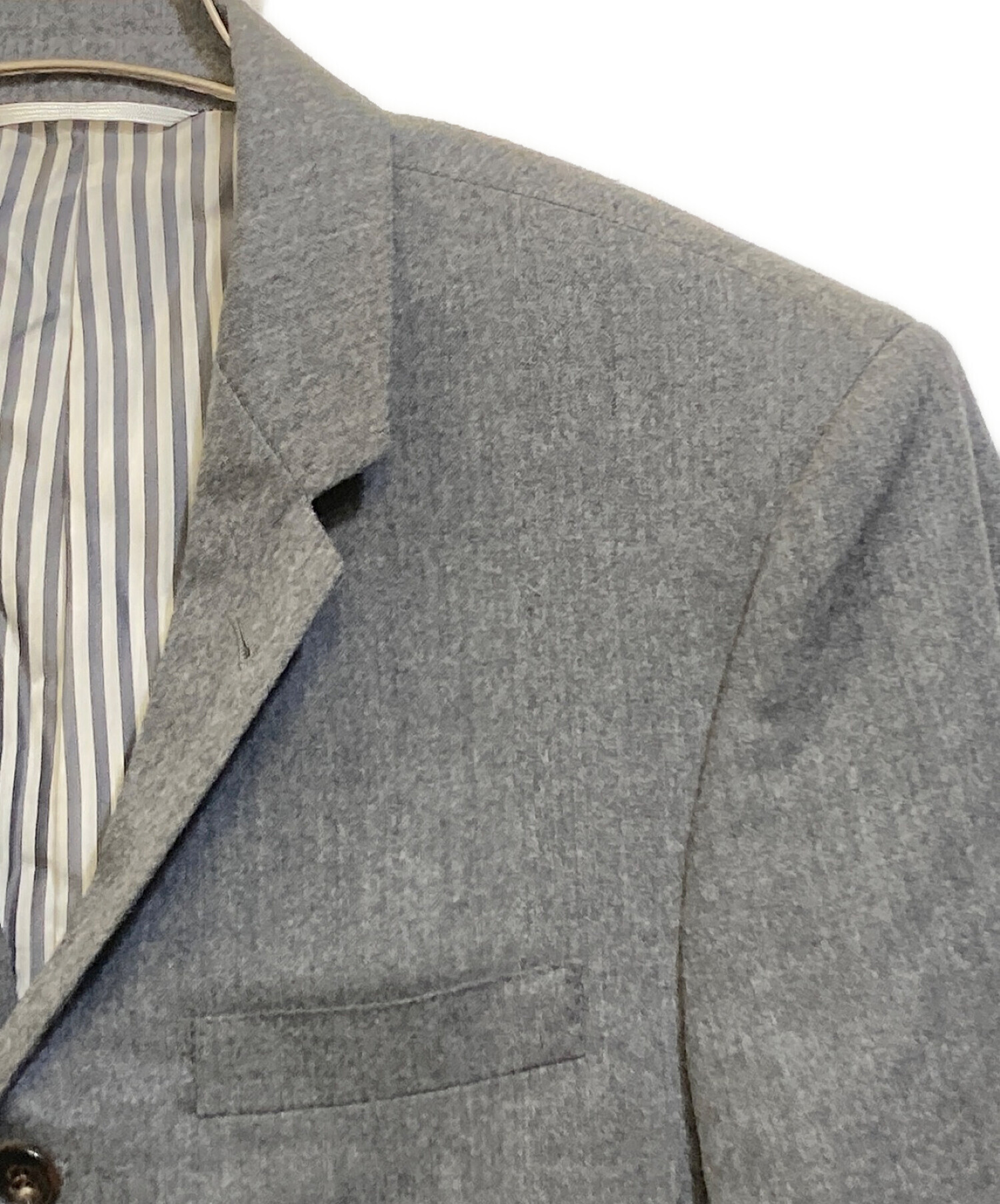 THOM BROWNE グレー テーラードジャケット 中古・古着通販】THOM BROWNE. NEW YORK (トムブラウンニューヨーク