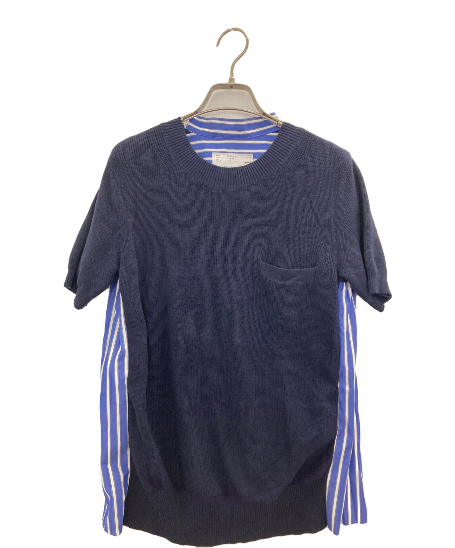 中古・古着通販】sacai (サカイ) ドッキングニット ブルー×ネイビー 