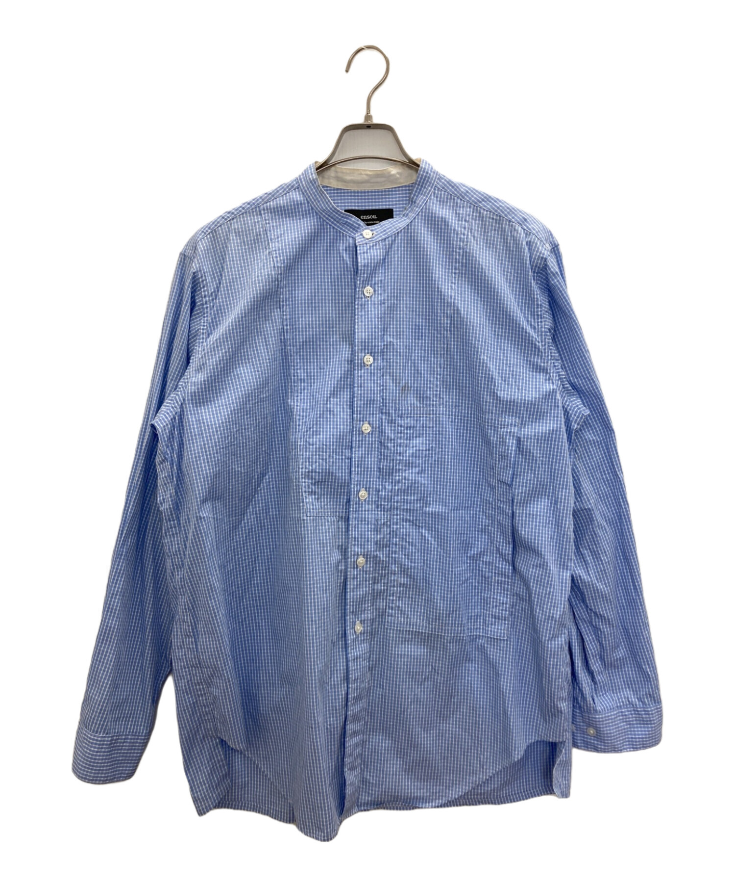 中古・古着通販】ensou (エンソウ) バンドカラーシャツ スカイブルー