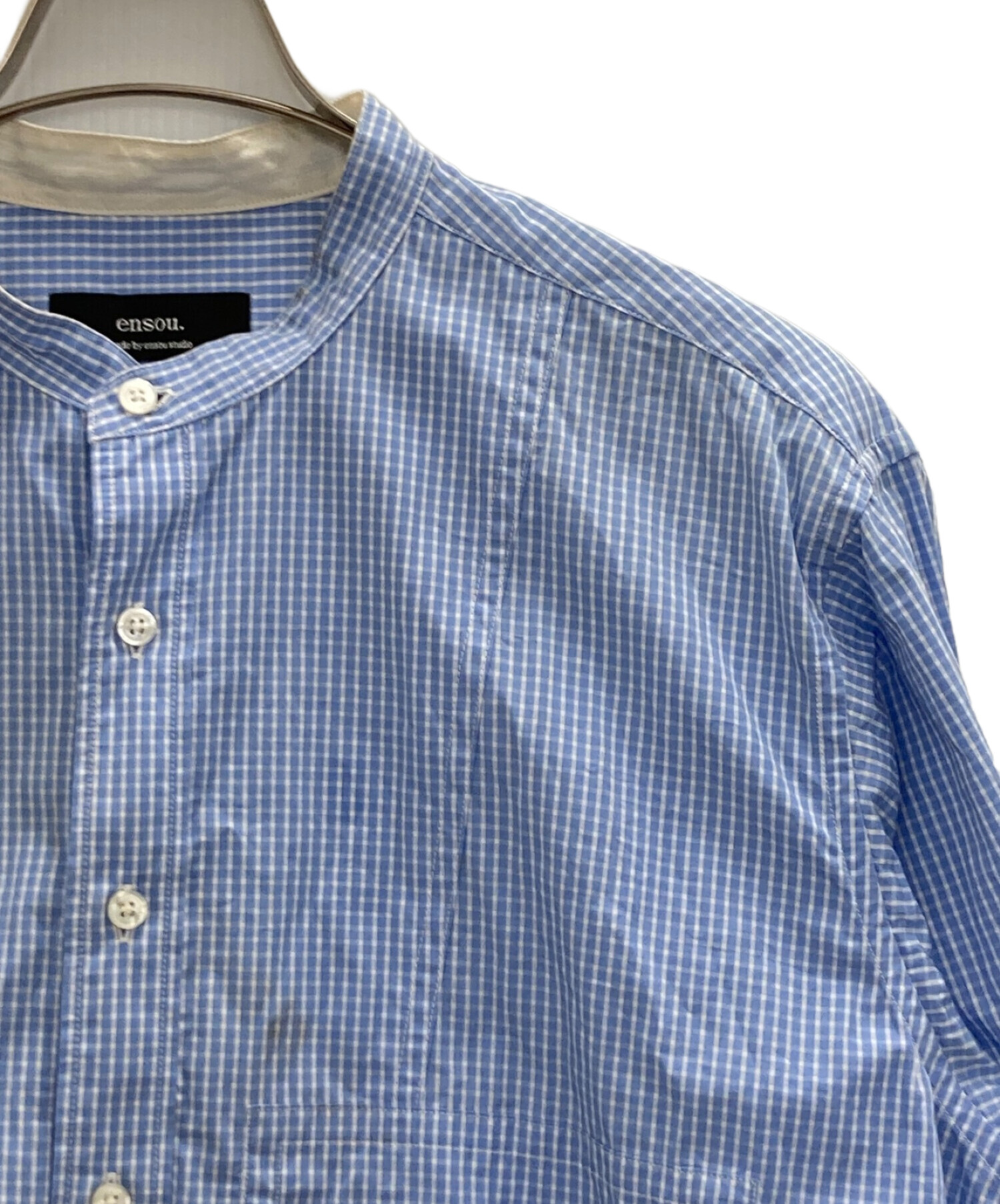 中古・古着通販】ensou (エンソウ) バンドカラーシャツ スカイブルー