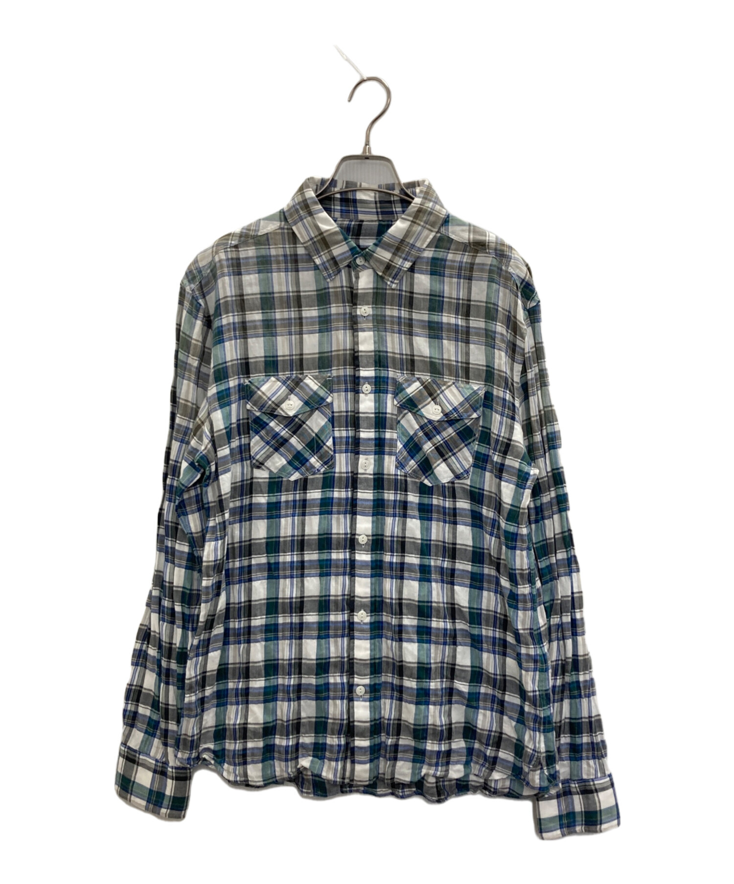 中古・古着通販】SOPHNET. (ソフネット) チェックシャツ グリーン 