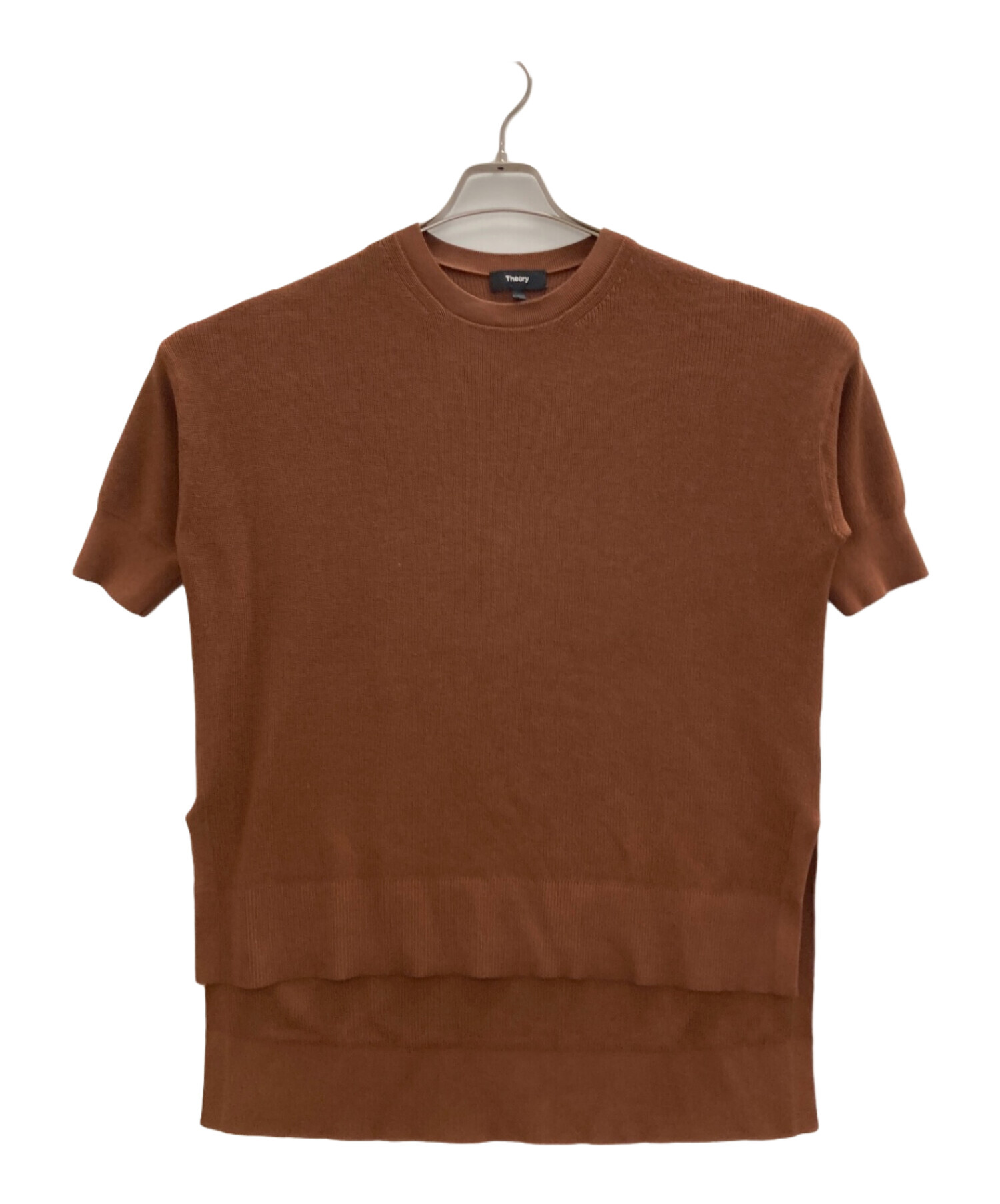 中古・古着通販】theory (セオリー) 半袖ニット ブラウン サイズ:S