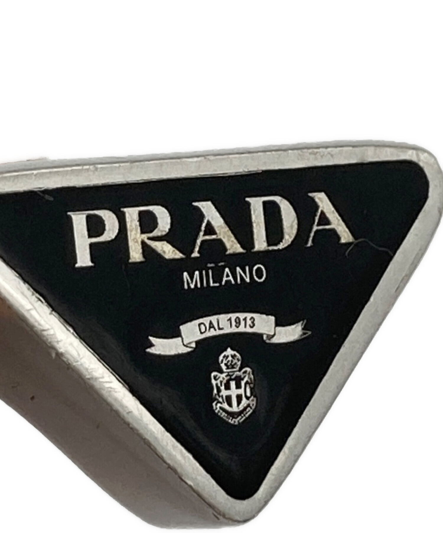 PRADA プラダ ロゴプレート ロゴパーツ ブラック メタル 新品
