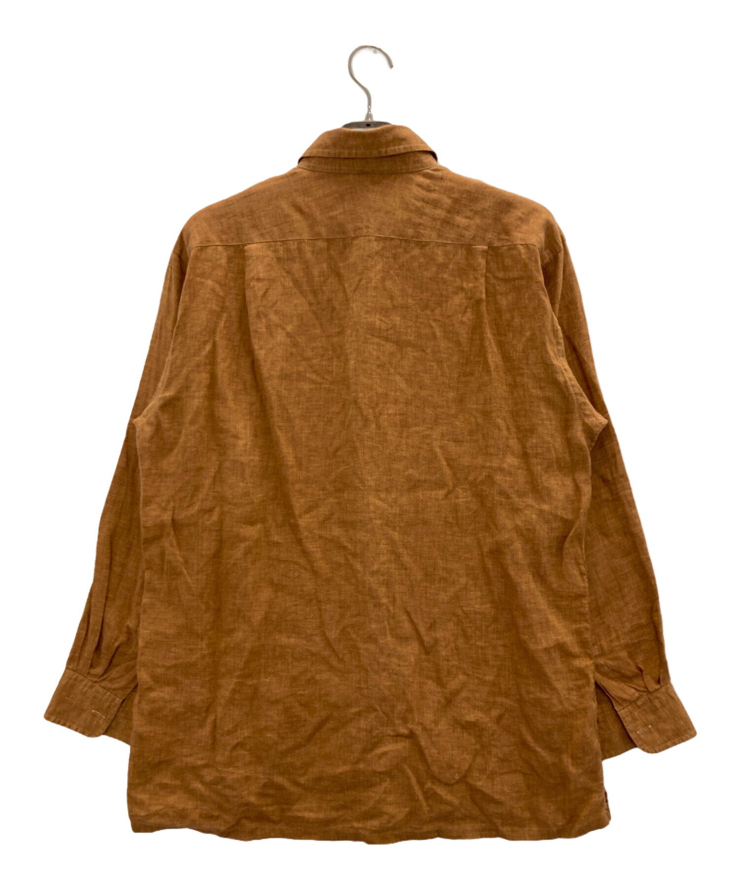 中古・古着通販】dunhill (ダンヒル) リネンシャツ ブラウン サイズ:Ⅼ