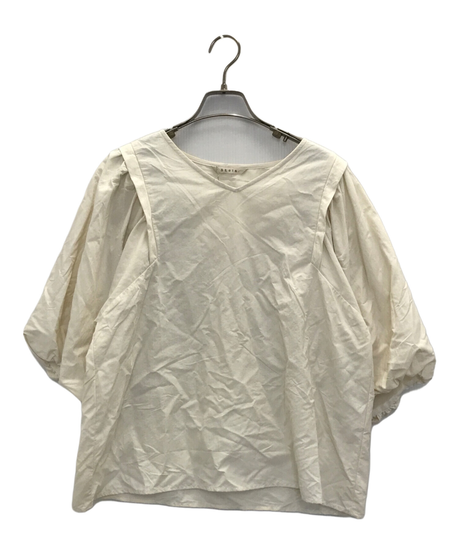 中古・古着通販】stola. (ストラ) ナイロンブラウス アイボリー サイズ 