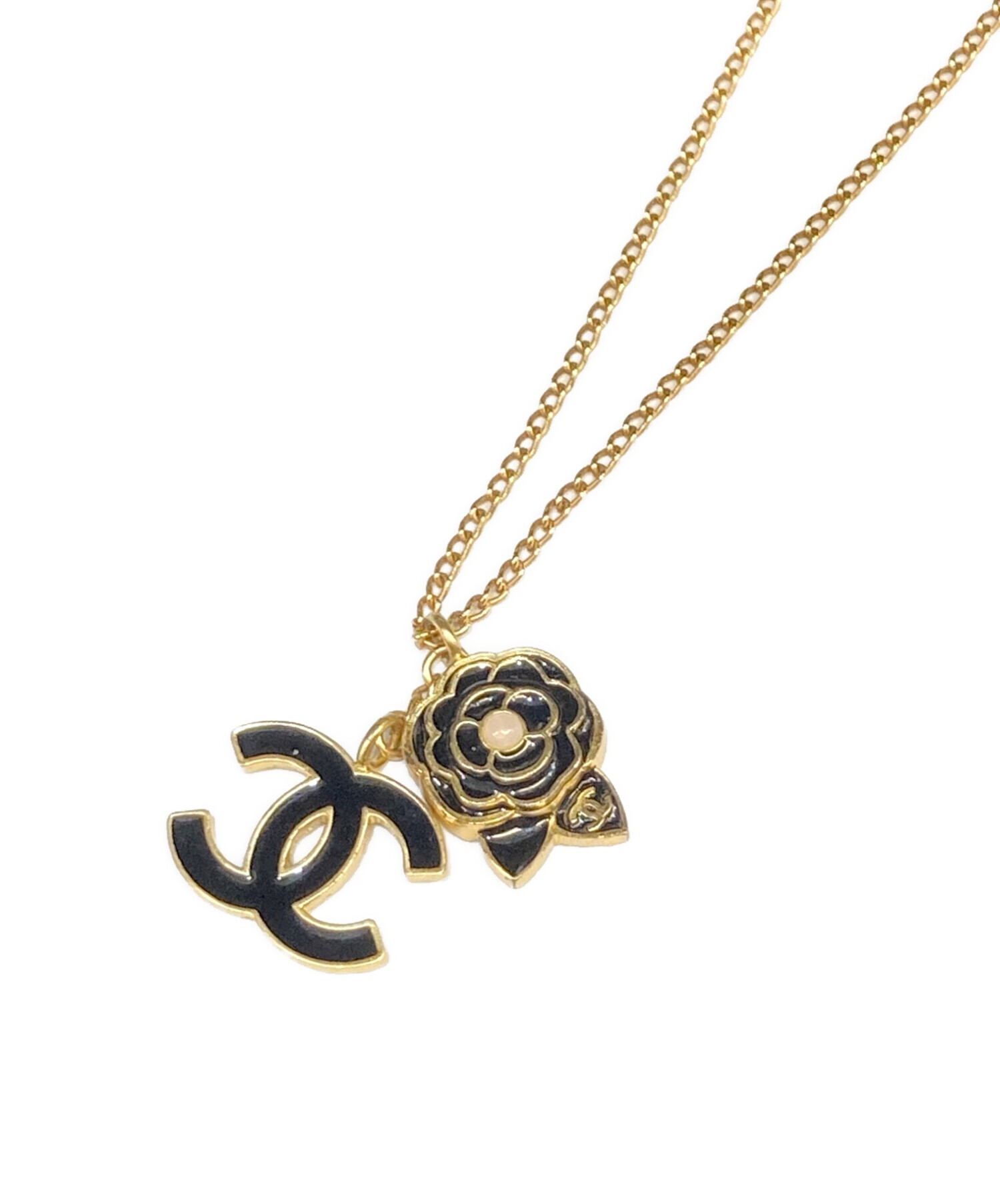 中古・古着通販】CHANEL (シャネル) カメリアネックレス ゴールド 