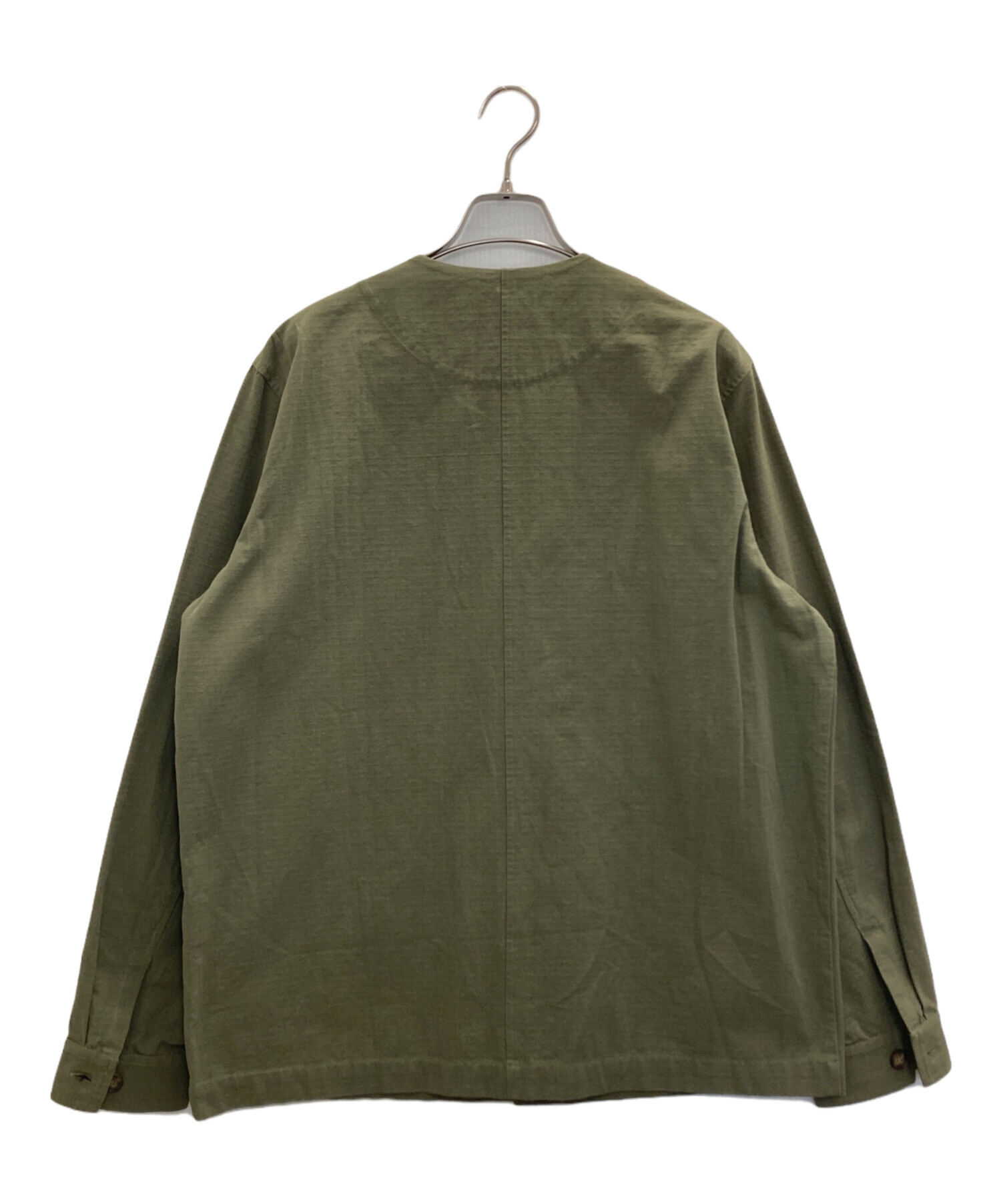 中古・古着通販】KLOKE (クローク) ノーカラージャケット カーキ 