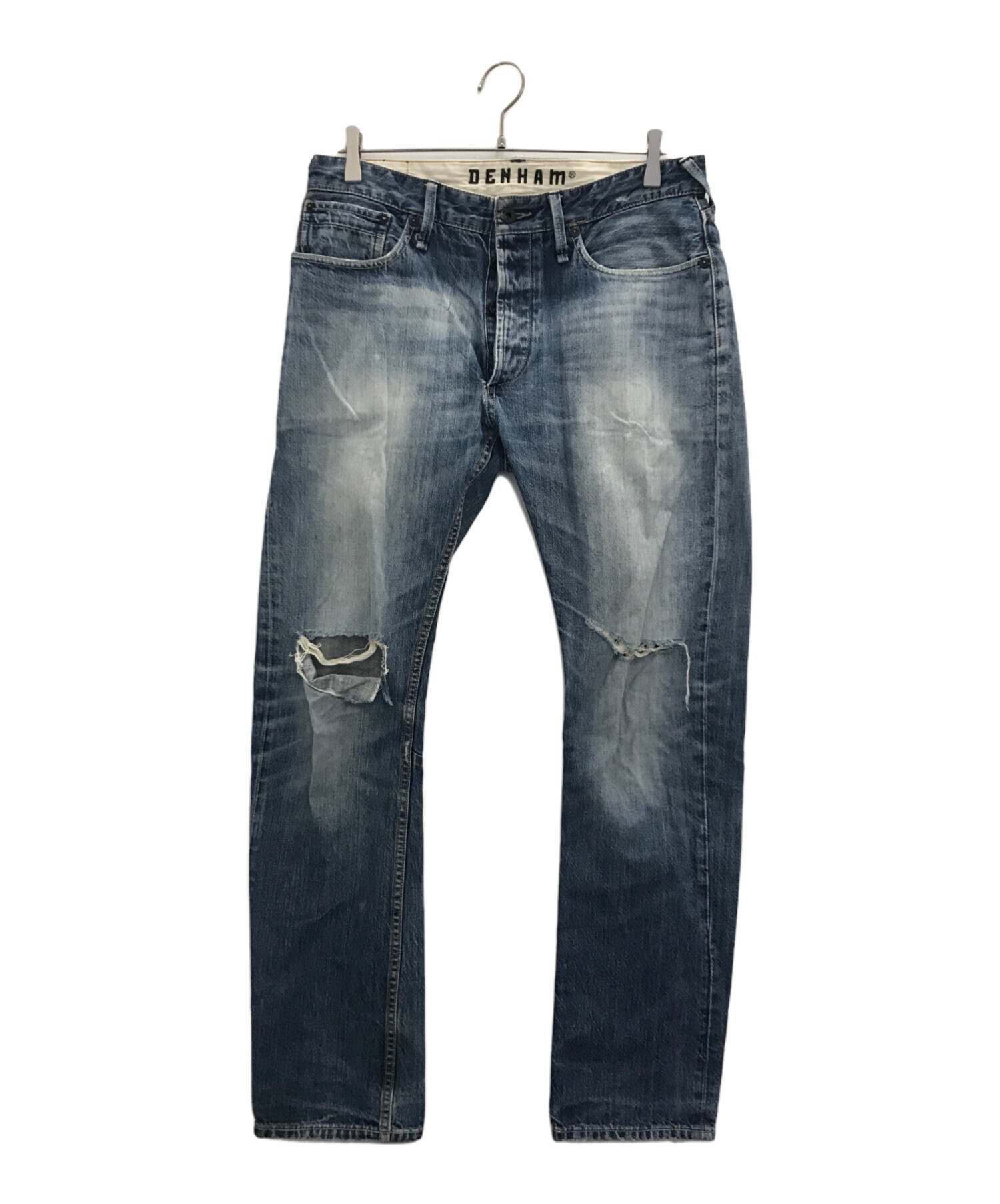 中古・古着通販】Denham (デンハム) ダメージデニムパンツ インディゴ