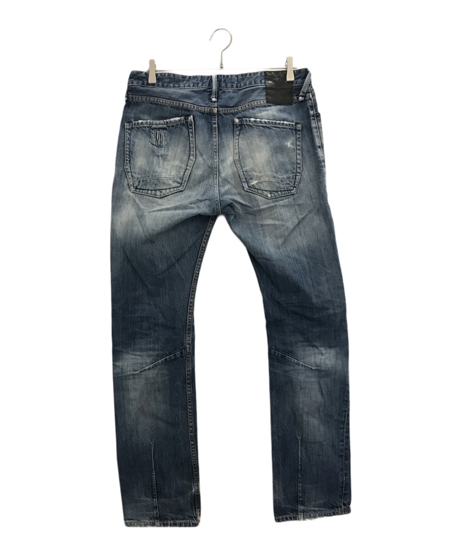 中古・古着通販】Denham (デンハム) ダメージデニムパンツ インディゴ