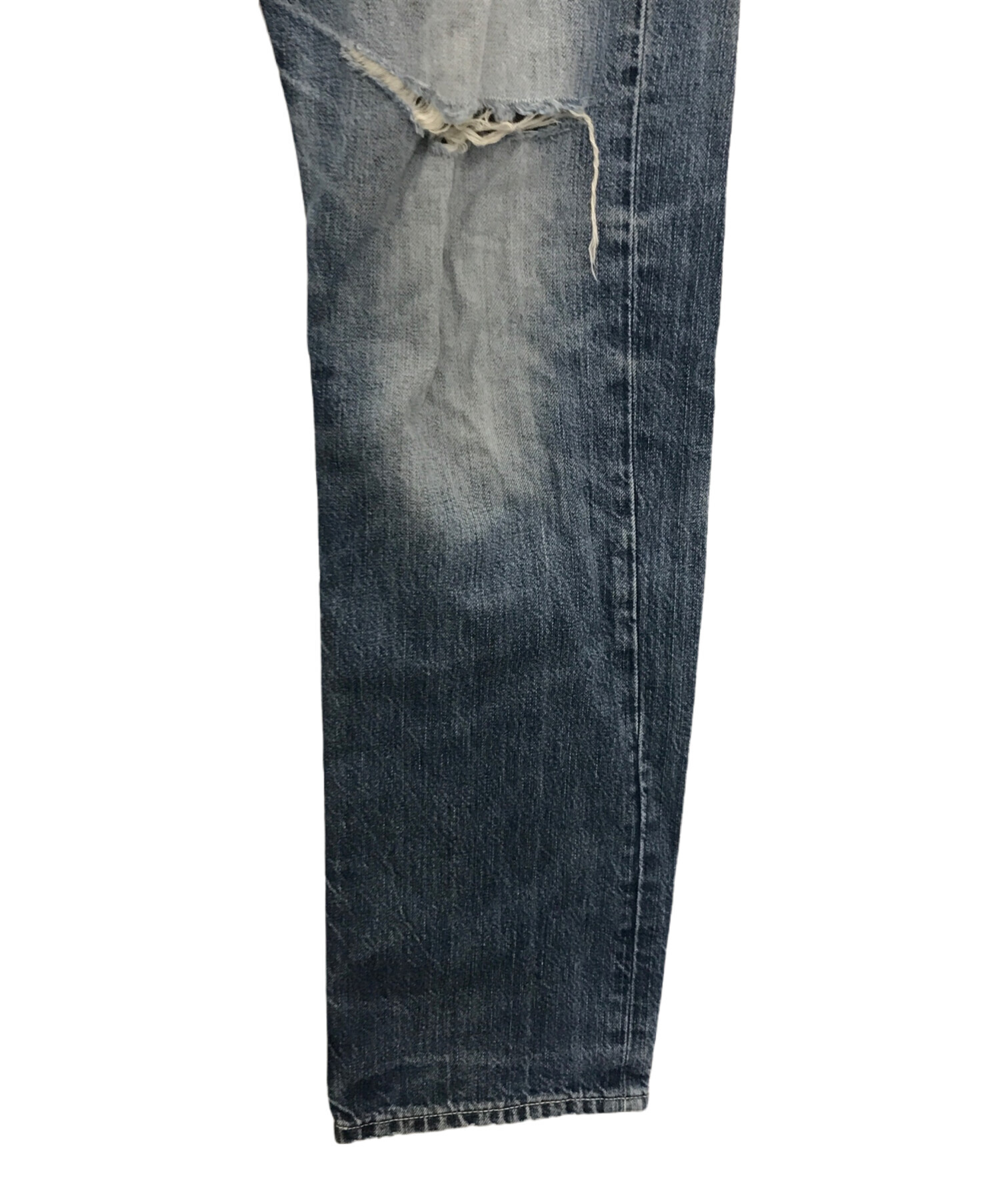 中古・古着通販】Denham (デンハム) ダメージデニムパンツ インディゴ 