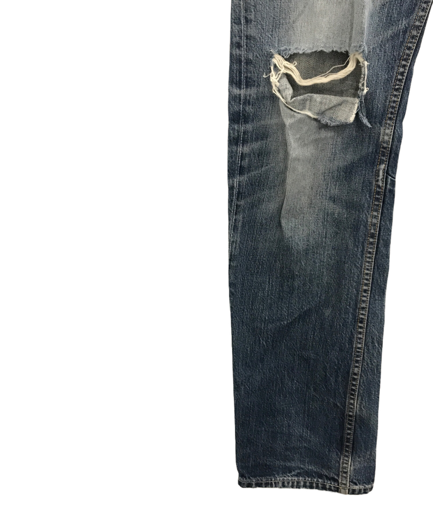 中古・古着通販】Denham (デンハム) ダメージデニムパンツ インディゴ 