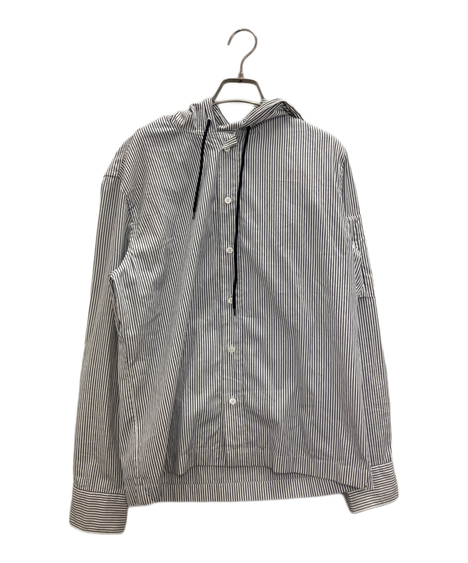 中古・古着通販】MARNI (マルニ) フード付シャツ ホワイト×ブルー 
