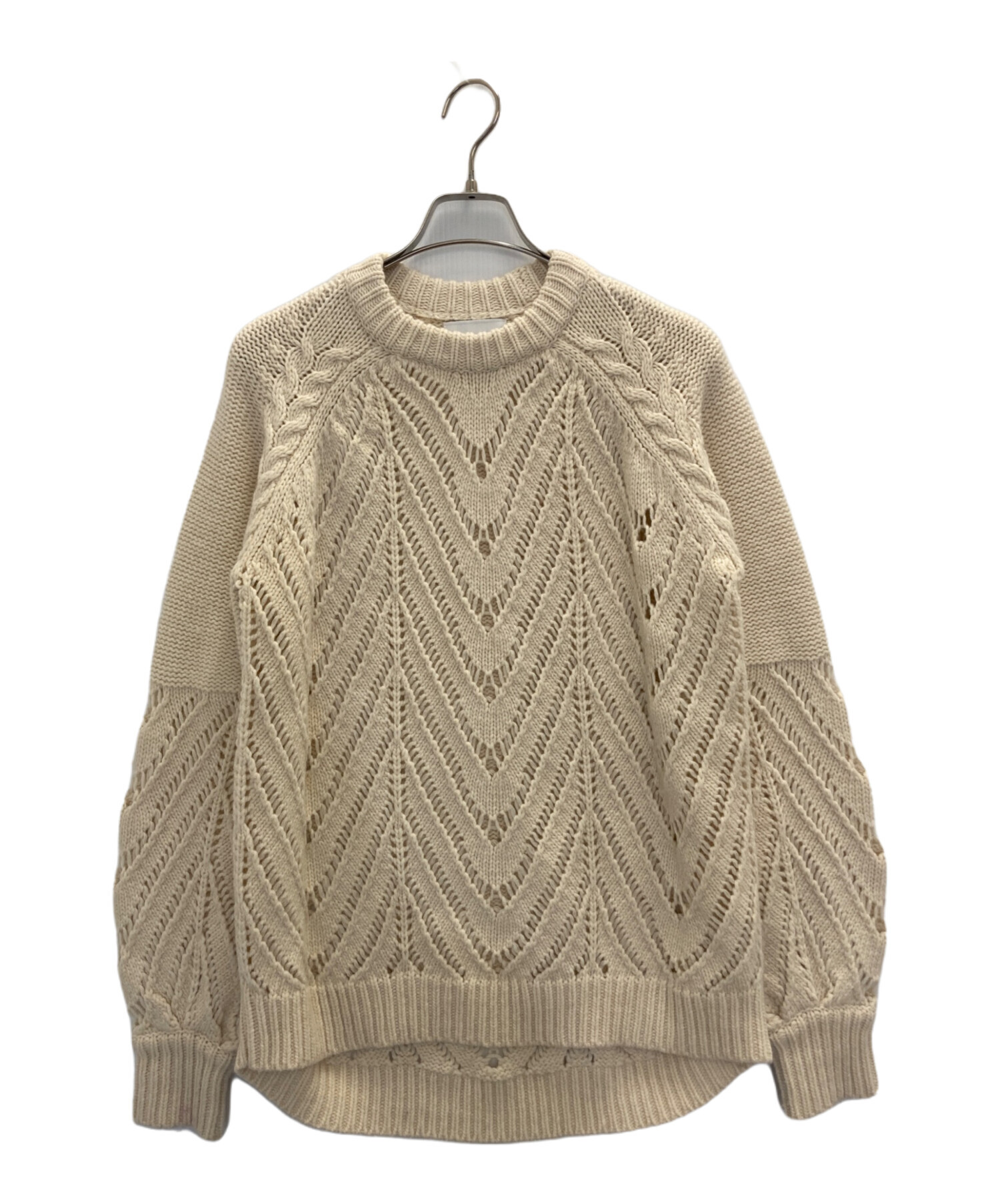 中古・古着通販】CLANE (クラネ) ケーブルニット アイボリー サイズ:1  