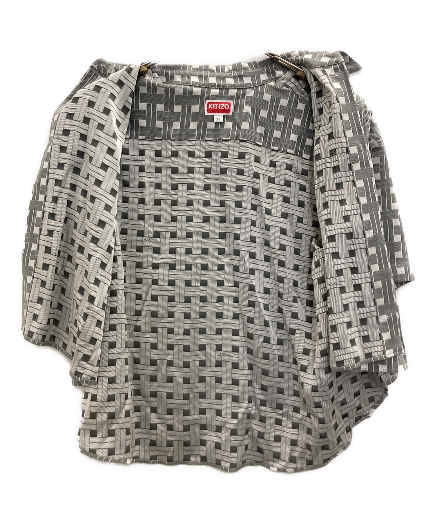中古・古着通販】KENZO (ケンゾー) チェック柄クロップドシャツ グレー 