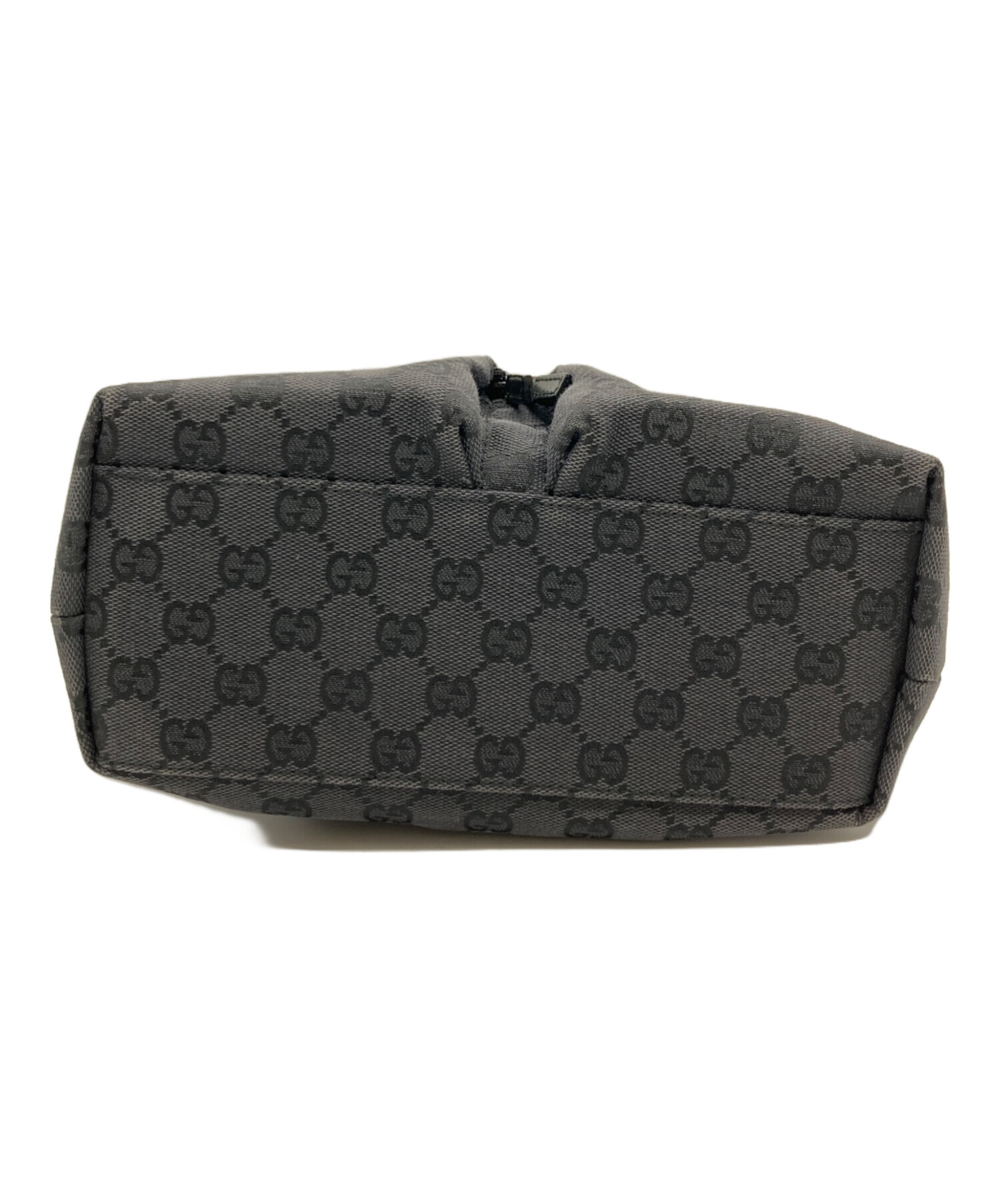 中古・古着通販】GUCCI (グッチ) ダブルポケットハンドバッグ ブラック 