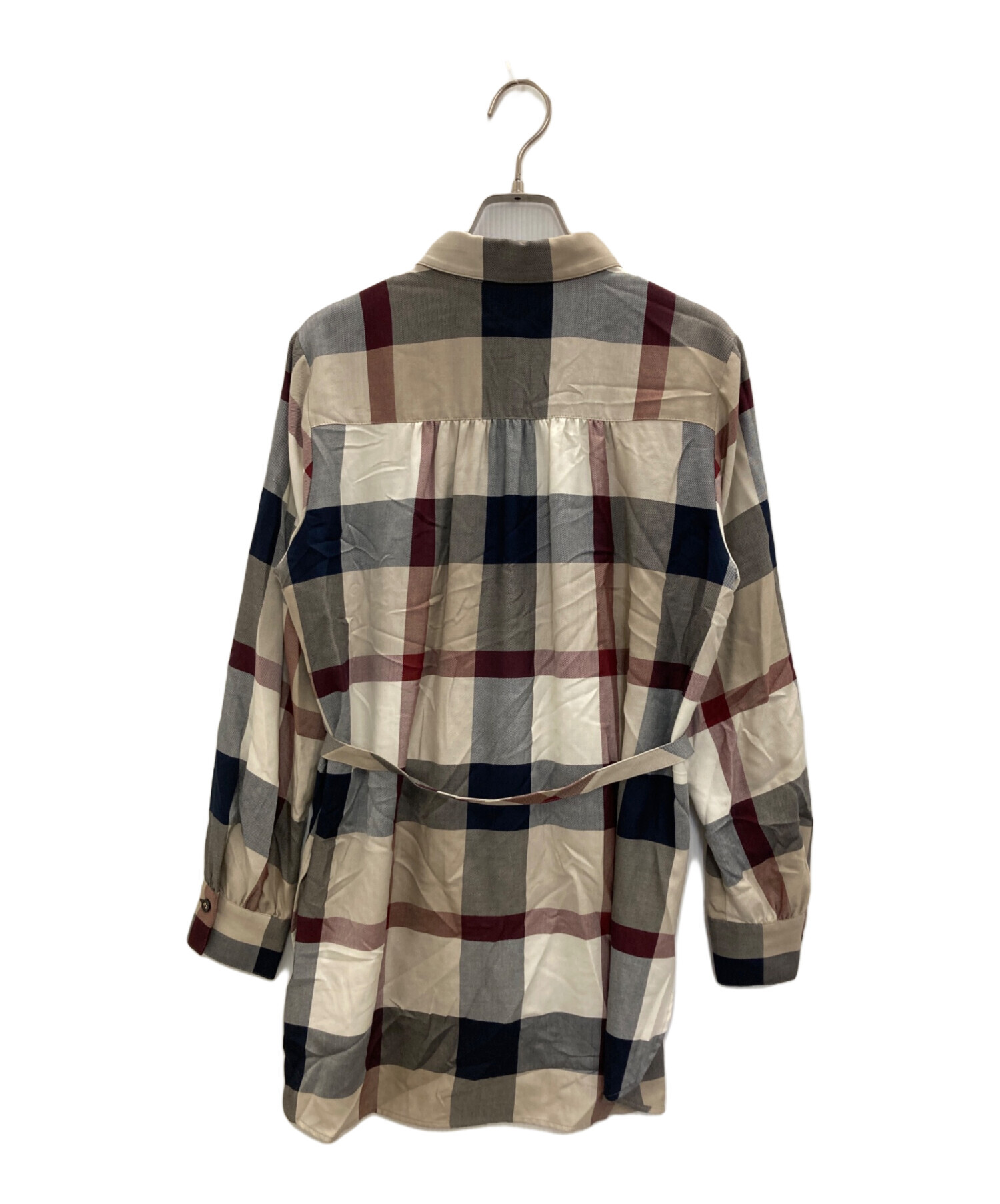 【値下げ】クレストブリッジチェックカラミクロスシャツ　ベージュ36 中古・古着通販】BLUE LABEL CRESTBRIDGE (ブルーレーベルクレスト