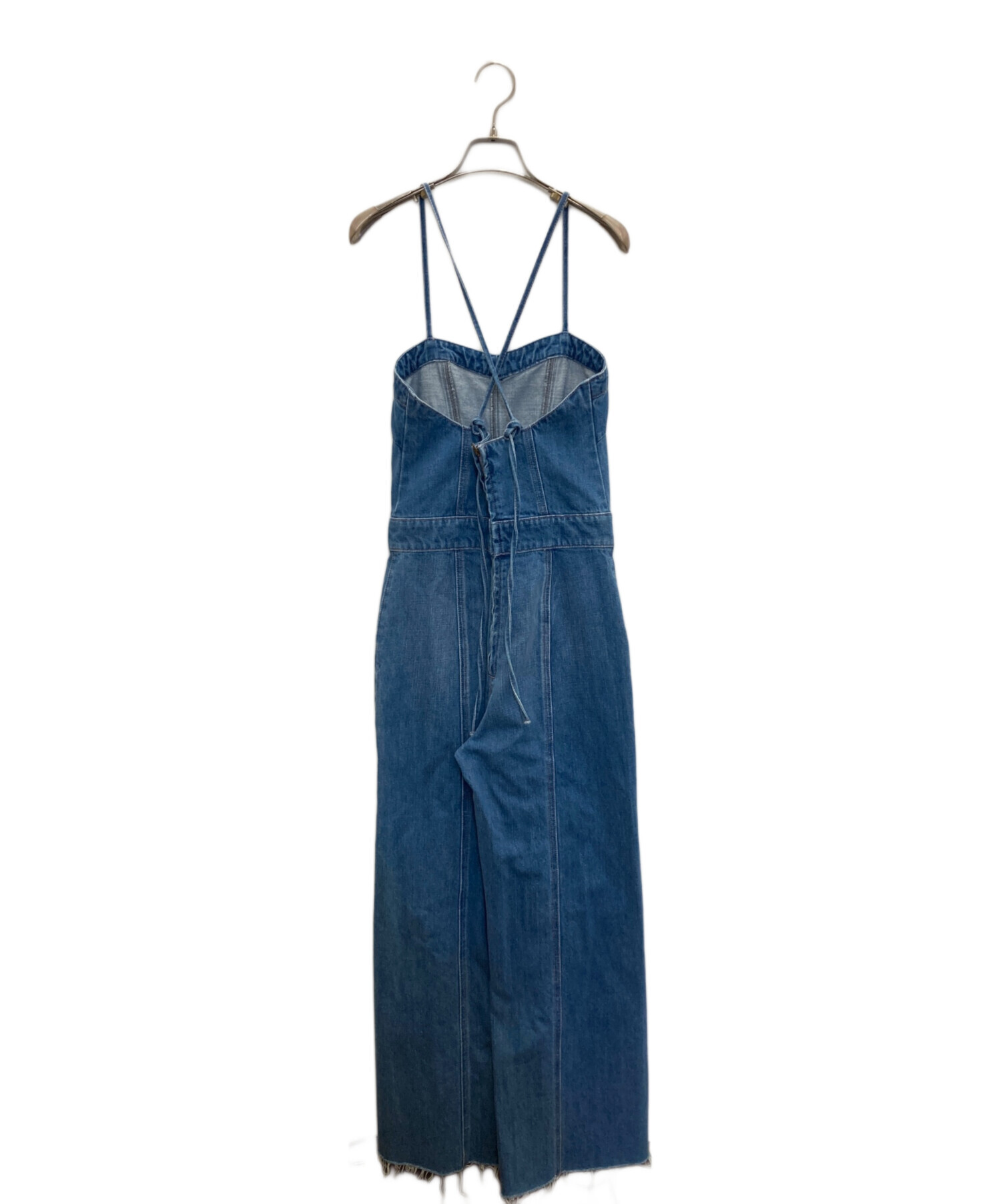 中古・古着通販】moussy (マウジー) デニムジャンプスーツ ブルー 