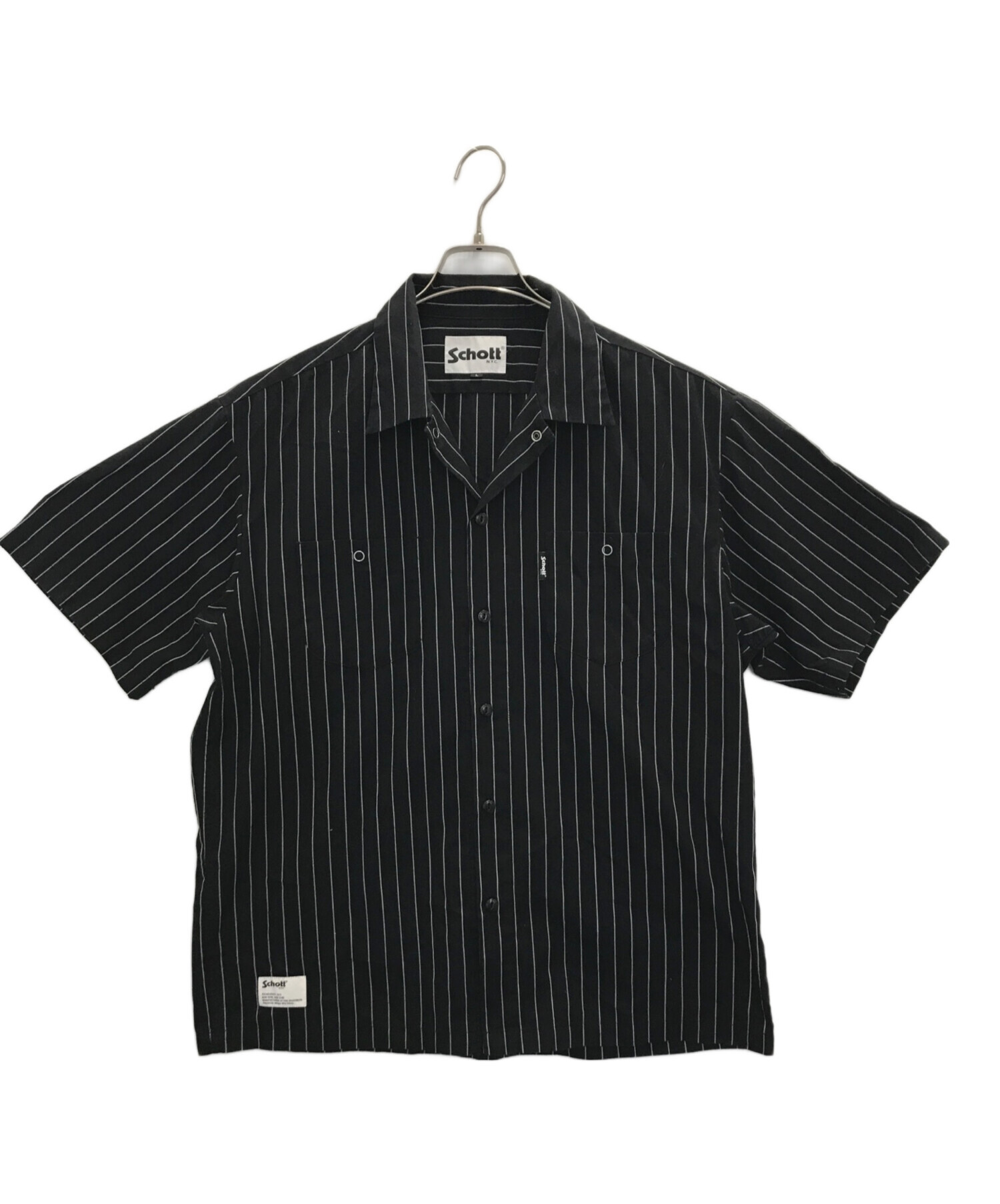 Schott ネイビー ストライプ ベスト M Schott ネイビー ストライプ