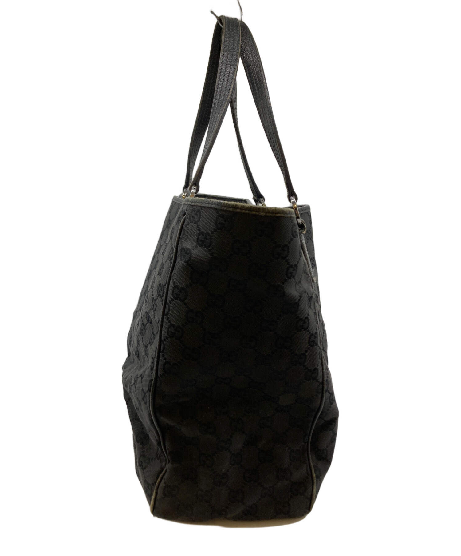 中古・古着通販】GUCCI (グッチ) GGキャンバストートバッグ ブラック
