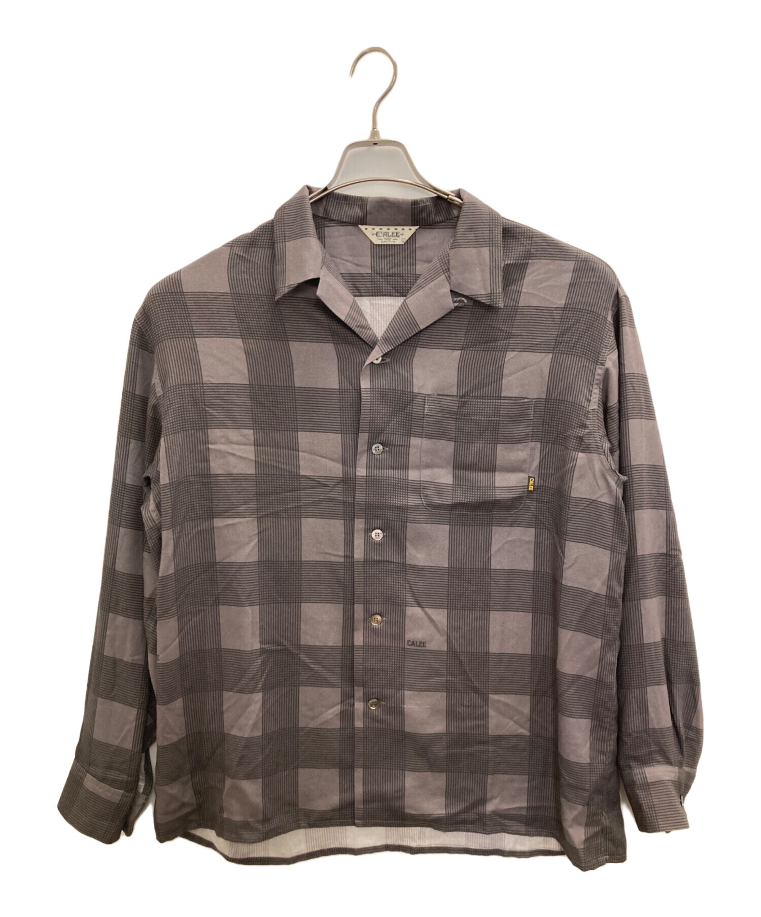 中古・古着通販】CALEE (キャリー) レーヨンチェック オープンカラー