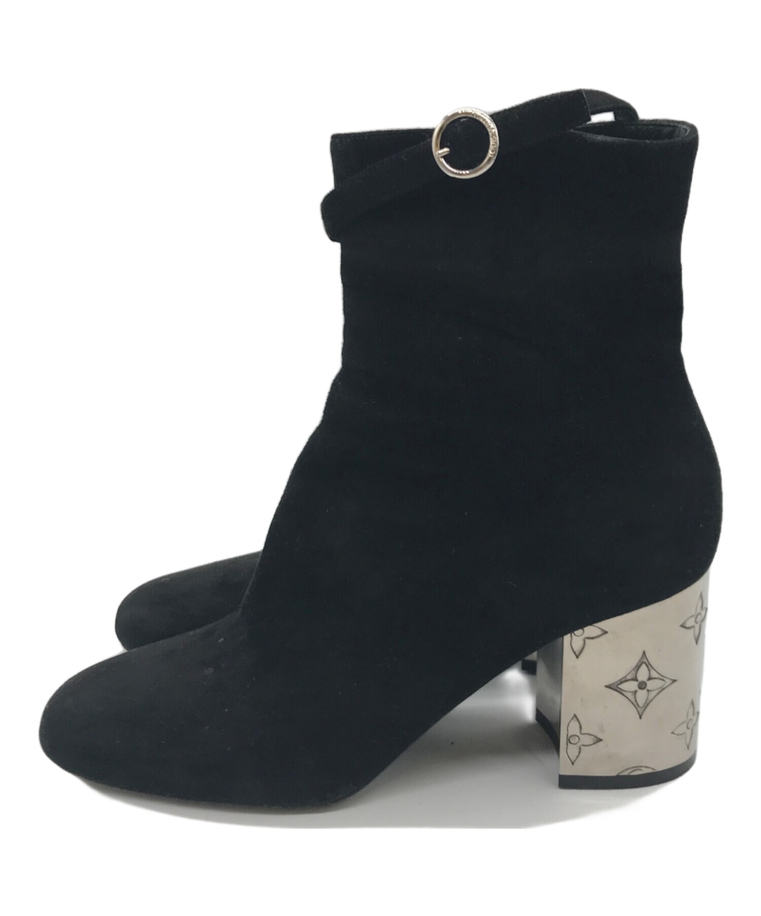 LOUIS VUITTON / シューズ/38/BLK/スウェード 中古・古着通販】LOUIS VUITTON (ルイ ヴィトン) モノグラムスウェード