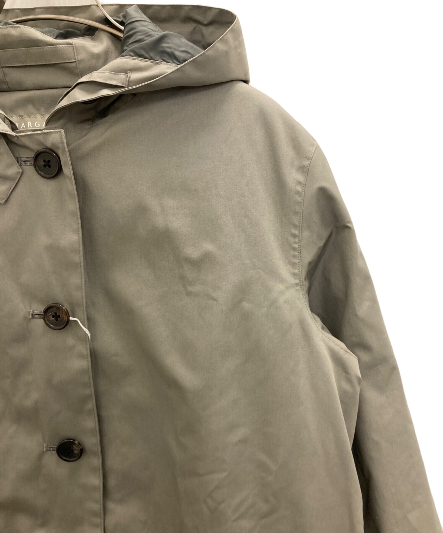 マーガレットハウエル フード付きコート ライナー付き ゆったりめ 日本製 グレー マーガレットハウエル フード付きコート ライナー付き ゆったりめ 日本