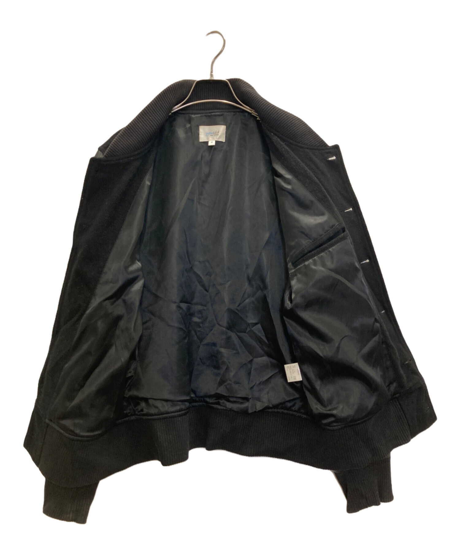 中古・古着通販】yoused (ユーズド) レザー切替スタジャン ブラック