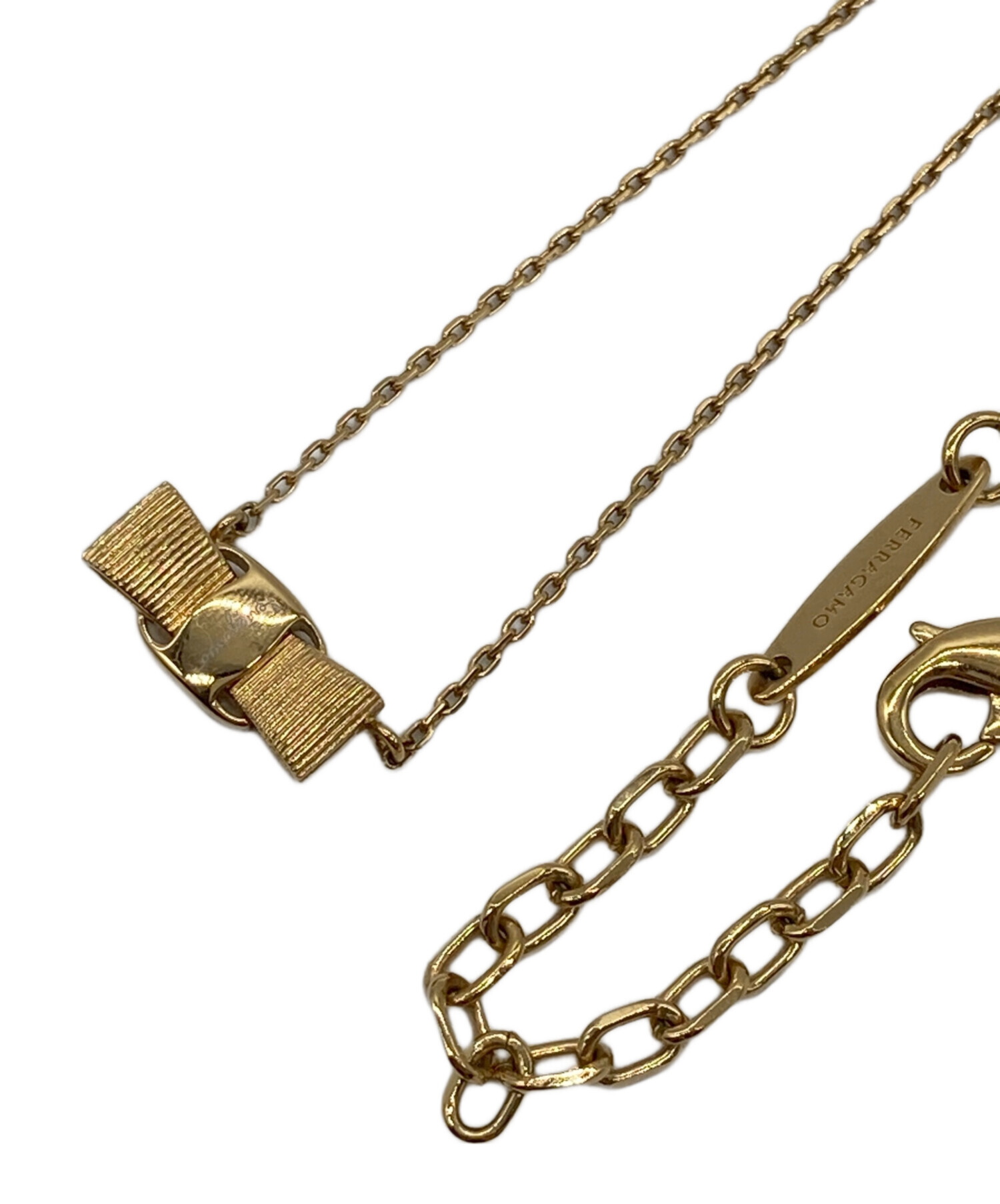 中古・古着通販】Ferragamo (フェラガモ) ヴァラネックレス ゴールド 