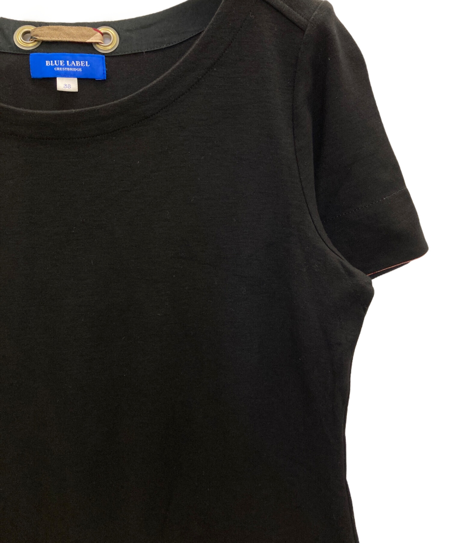 新品 ブルーレーベル クレストブリッジ ワンピース ブラック 38 中古・古着通販】BLUE LABEL CRESTBRIDGE (ブルーレーベルクレスト