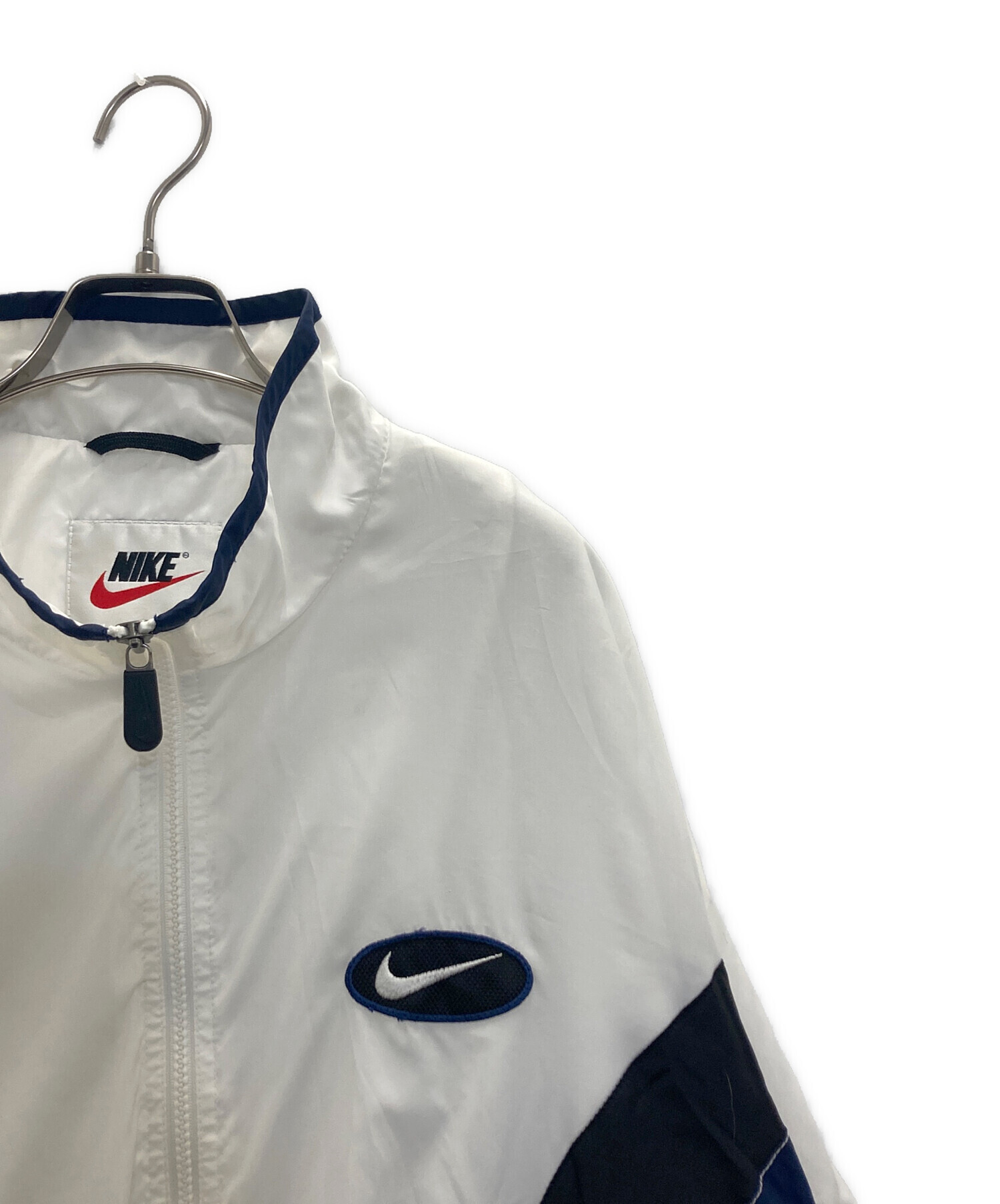 中古・古着通販】NIKE (ナイキ) ナイロンジャケット ネイビー×ホワイト 