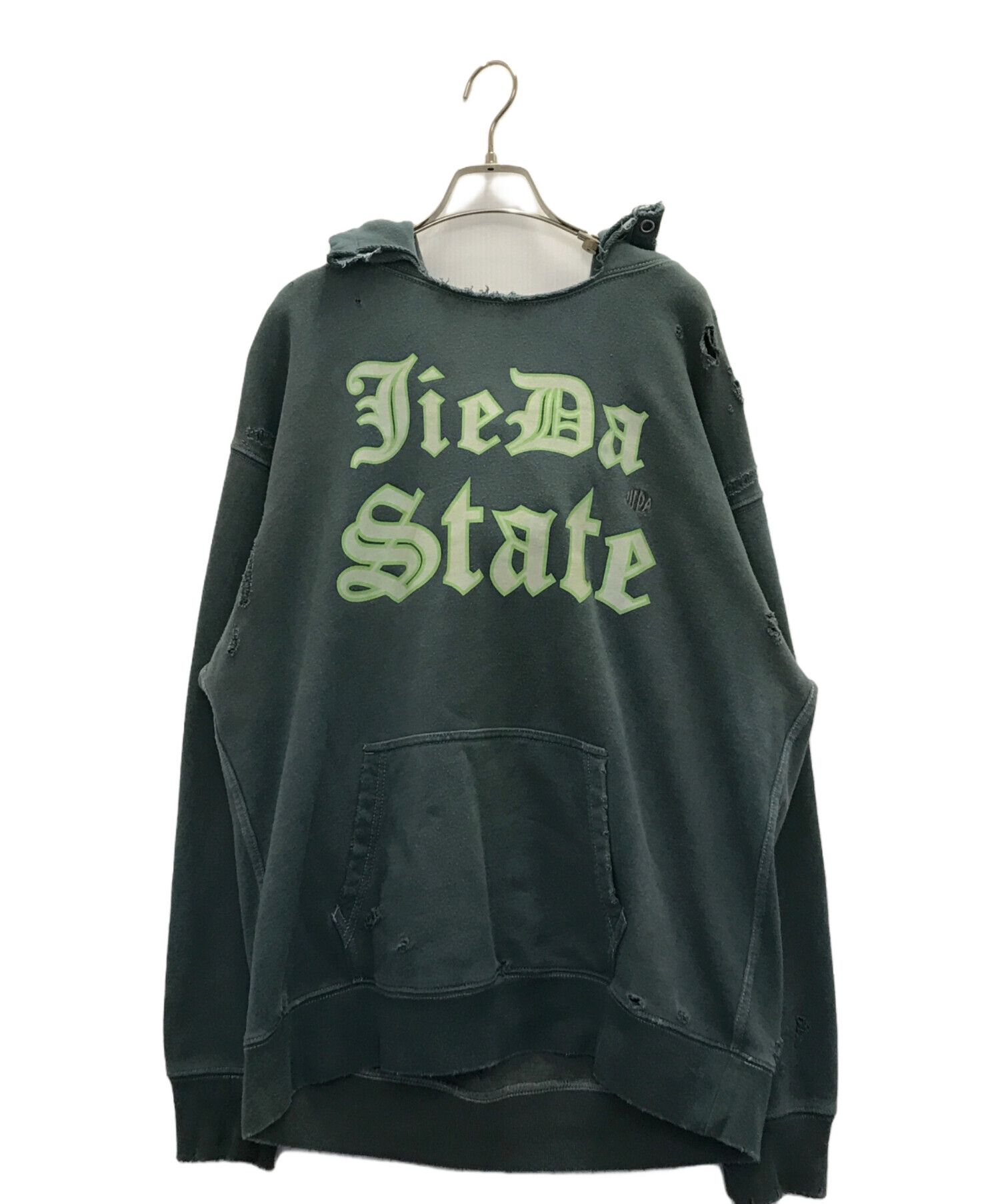 JieDa STATE SWEAT HOODIE パーカー ダメージ加工